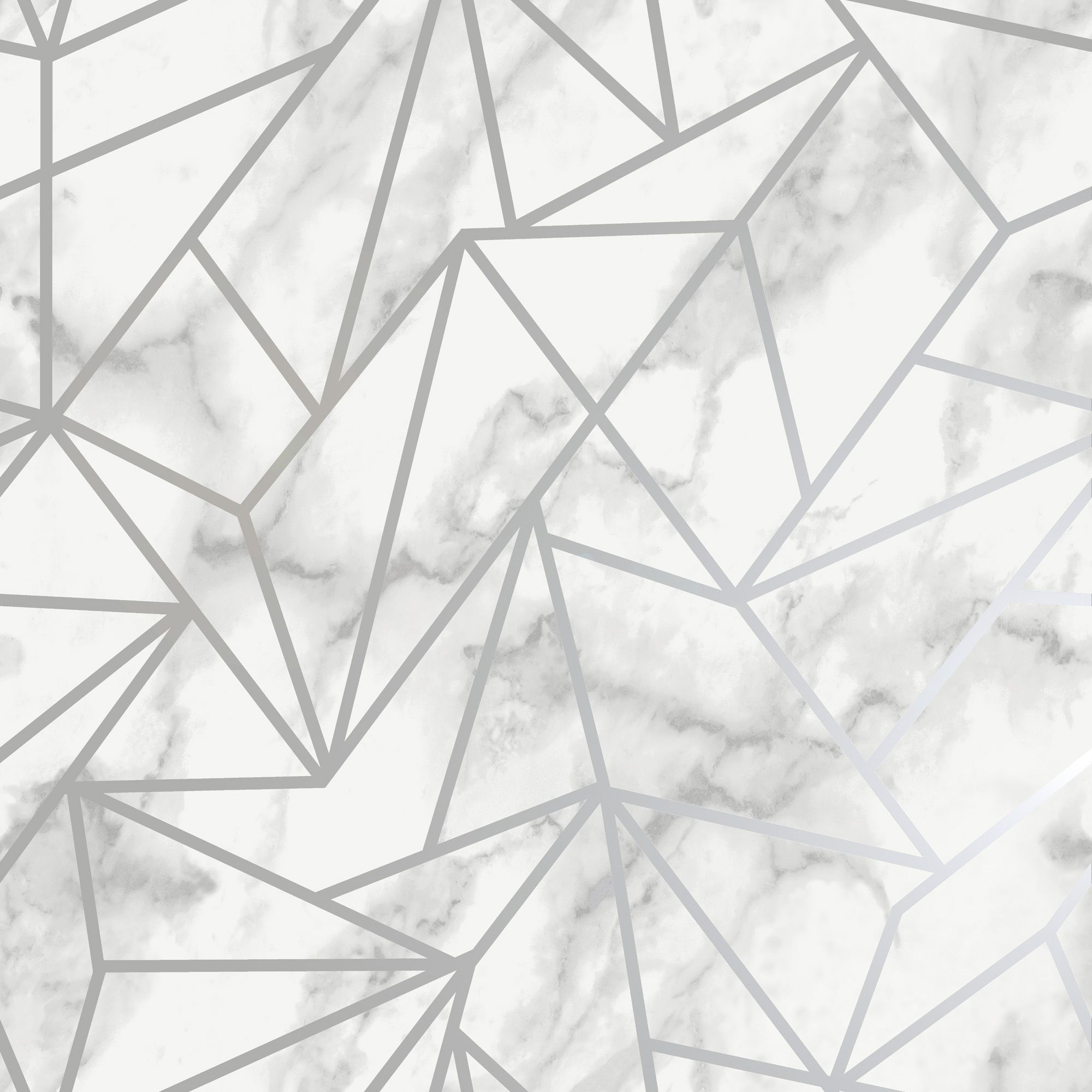 Holden Décor Statement Jantis Grey Metallic effect Geometric Smooth Wallpaper Sample