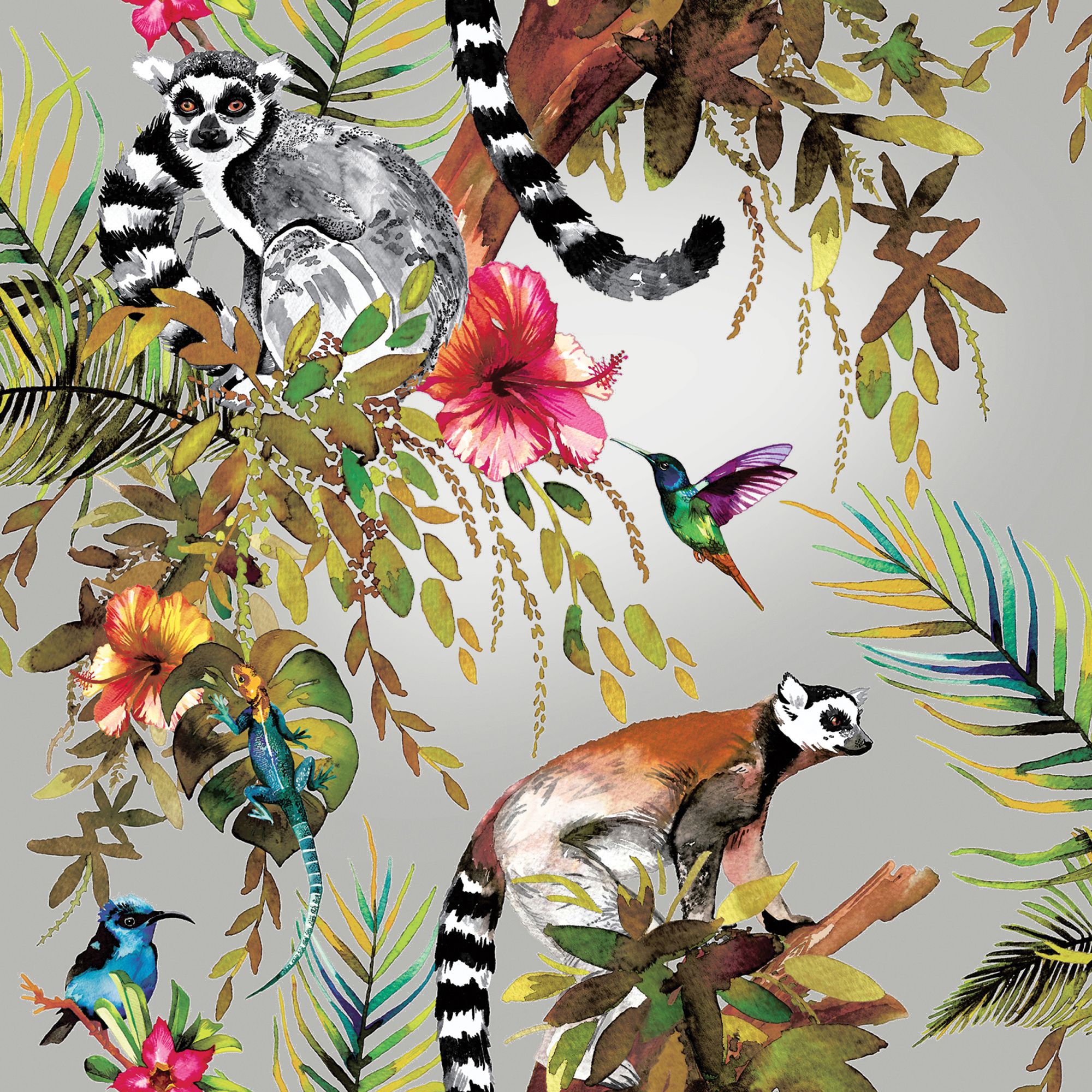 Holden Décor Statement Multicolour Metallic effect Lemur Smooth Wallpaper