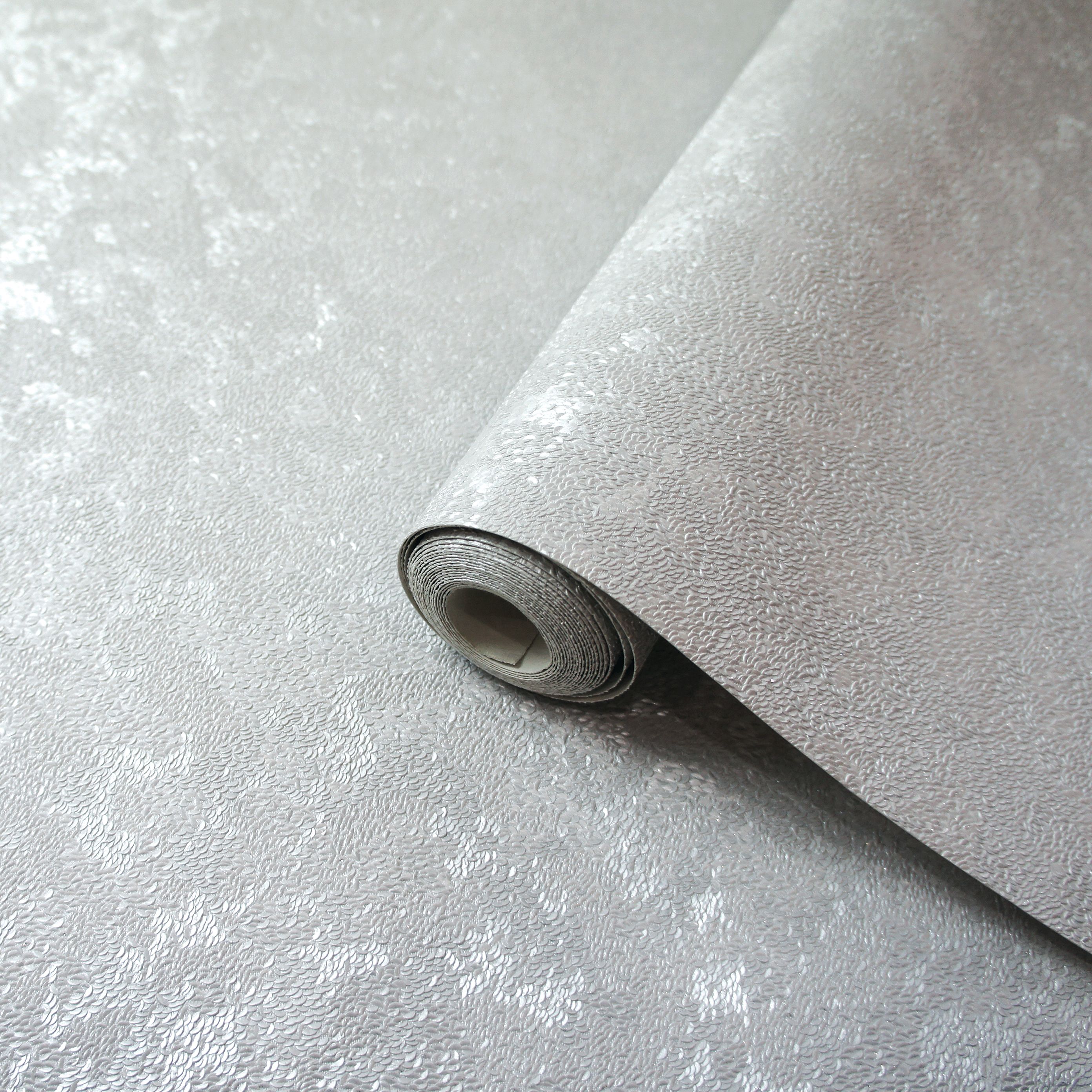 Holden Décor Statement Silver effect Sequin Smooth Wallpaper