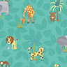 Holden Décor Teal Jungle animals Smooth Wallpaper