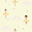 Holden Décor Yellow Glitter effect Ballerina Smooth Wallpaper