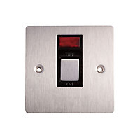 Holder 32A Stainless steel effect Single Switch