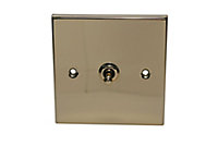 Holder Brass 10A 2 way 1 gang Toggle Switch