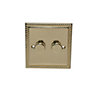 Holder Brass Raised profile Double 2 way Dimmer switch