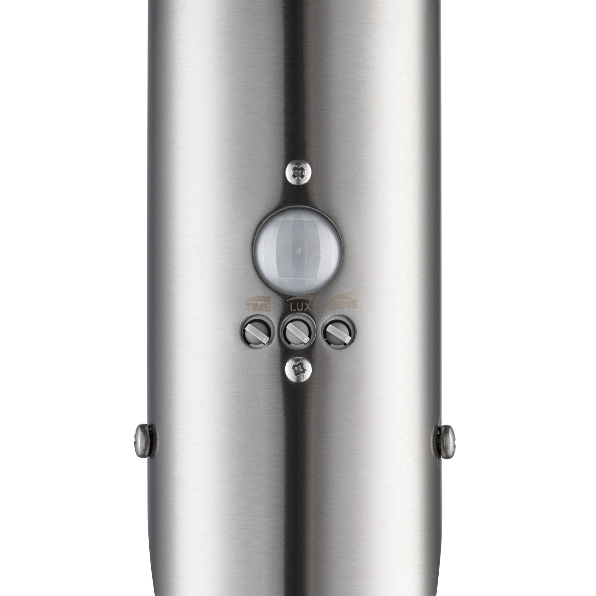 Hollis Fixed Matt Stainless Steel PIR Motion sensor Outdoor Slanted Wall light 15W