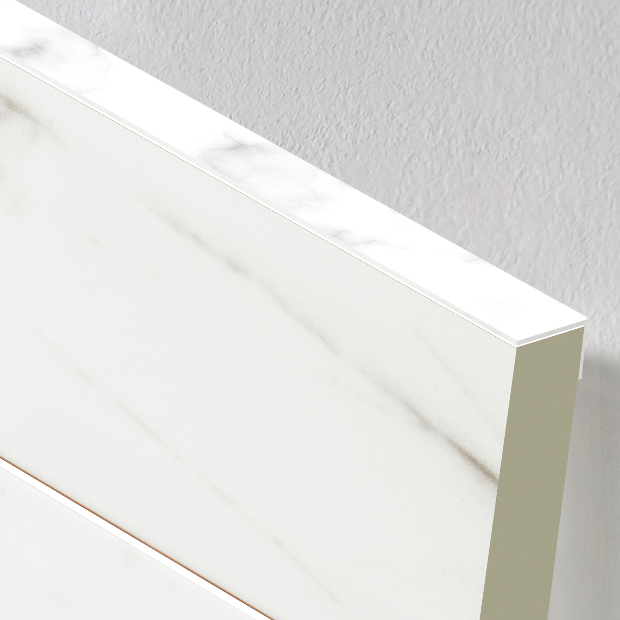 Homelux Polished White Marble effect 10mm Straight Aluminium Tile trim