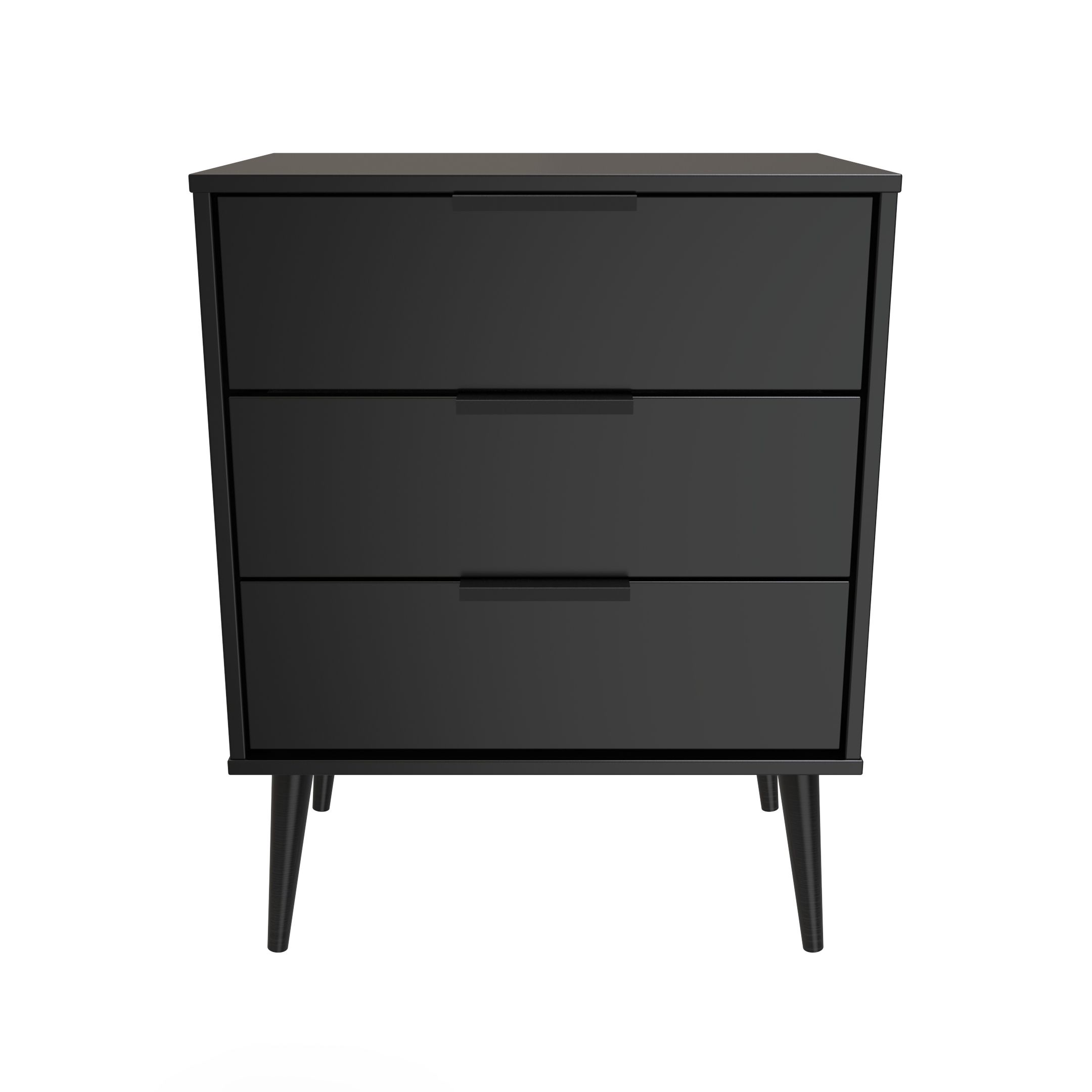 Hong Kong Ready assembled Matt black 3 Drawer Chest of drawers (H)740mm (W)575mm (D)395mm