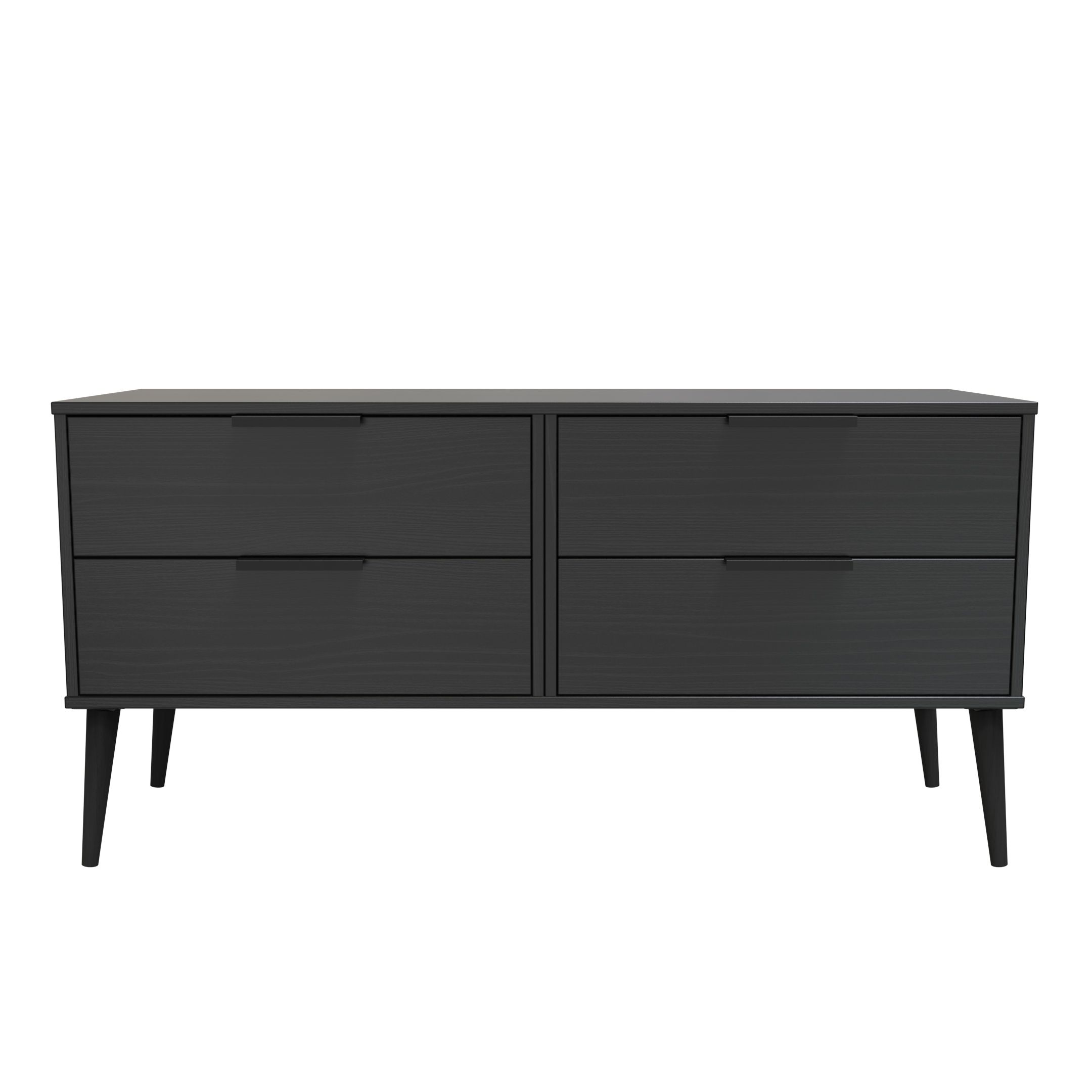 Hong Kong Ready assembled Matt black 4 Drawer Chest of drawers (H)505mm (W)1120mm (D)415mm