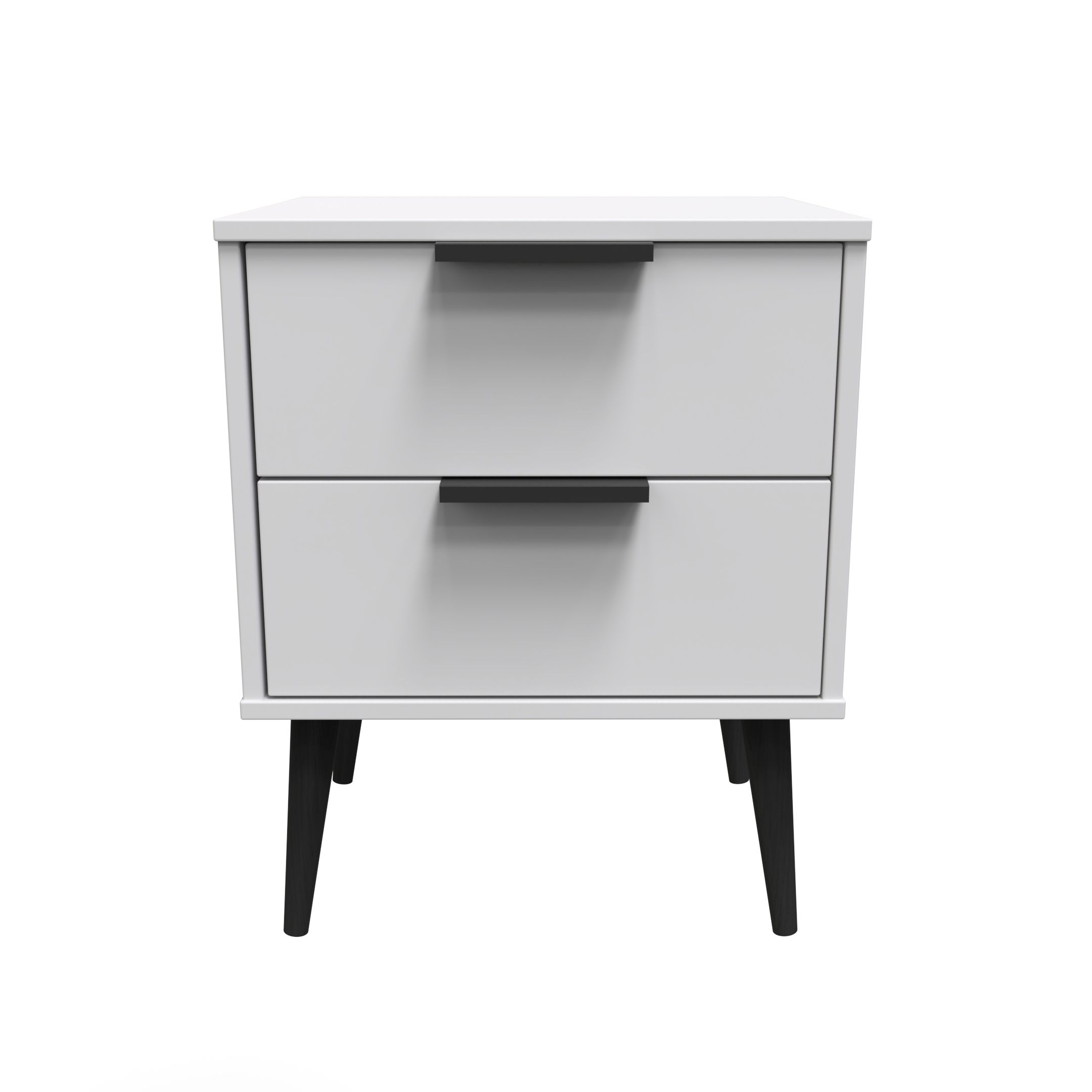 Hong Kong Ready assembled Matt grey 2 Drawer Bedside chest (H)505mm (W)395mm (D)415mm