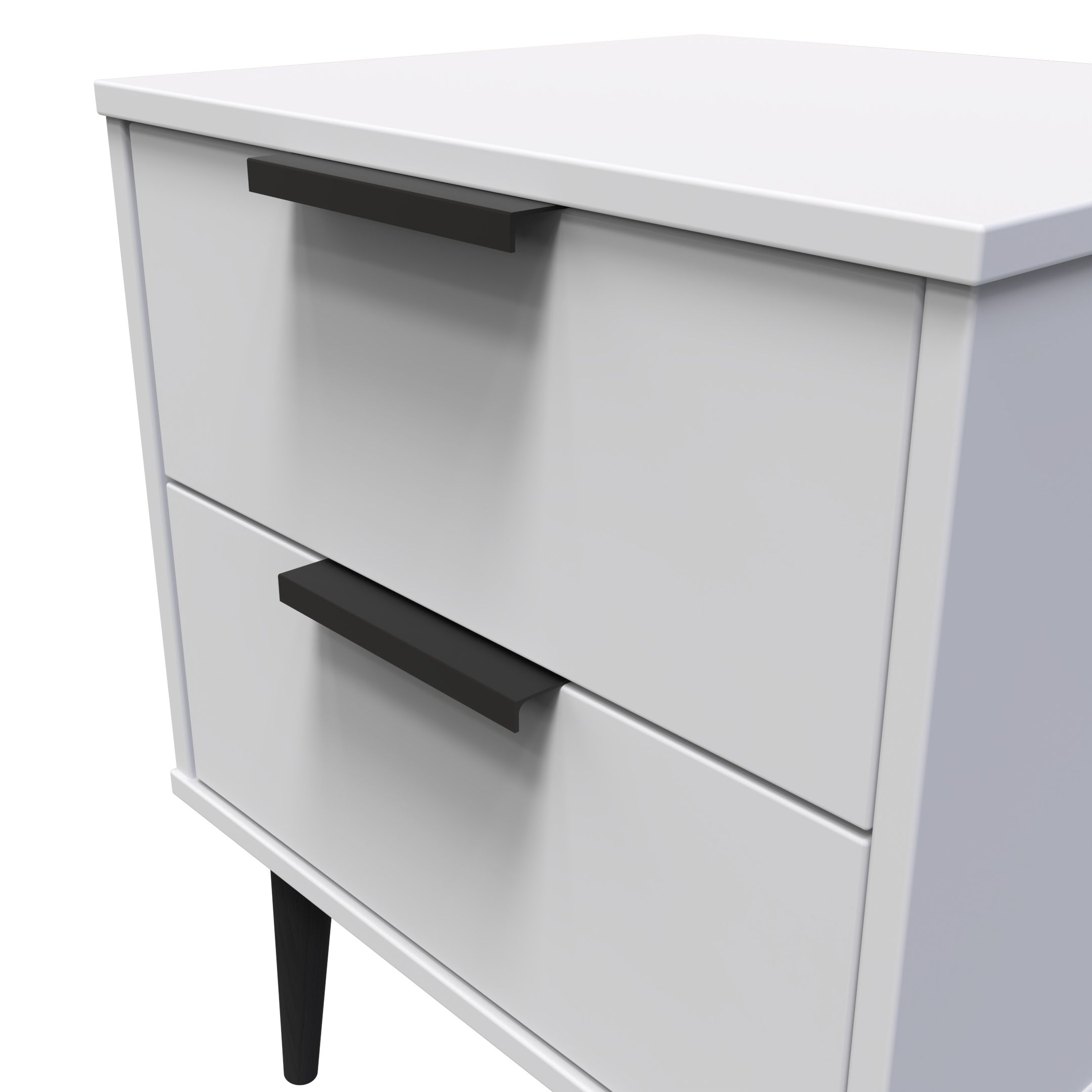 Hong Kong Ready assembled Matt grey 2 Drawer Bedside chest (H)505mm (W)395mm (D)415mm