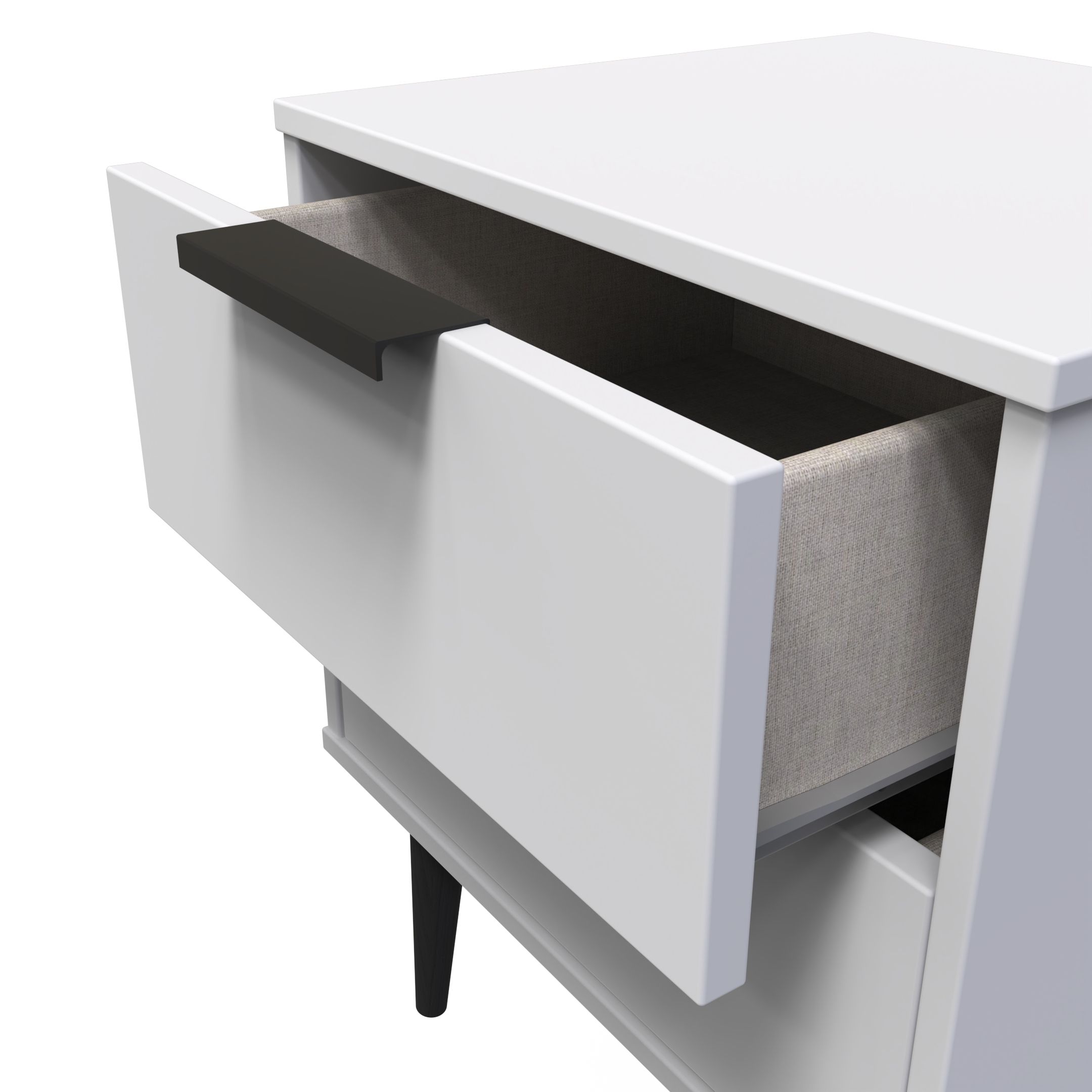 Hong Kong Ready assembled Matt grey 2 Drawer Bedside chest (H)505mm (W)395mm (D)415mm