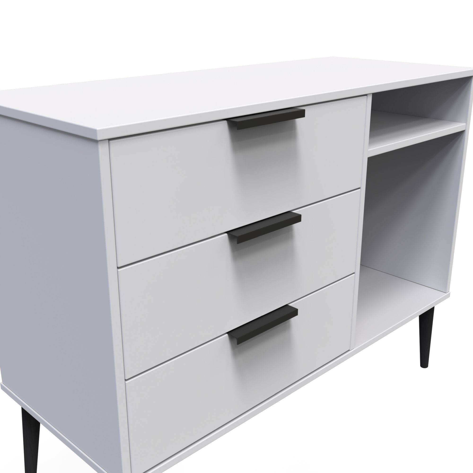 Hong Kong Ready assembled Matt grey Media unit with 2 shelves & 3 drawers, (H)97cm x (W)74cm x (D)39.5cm