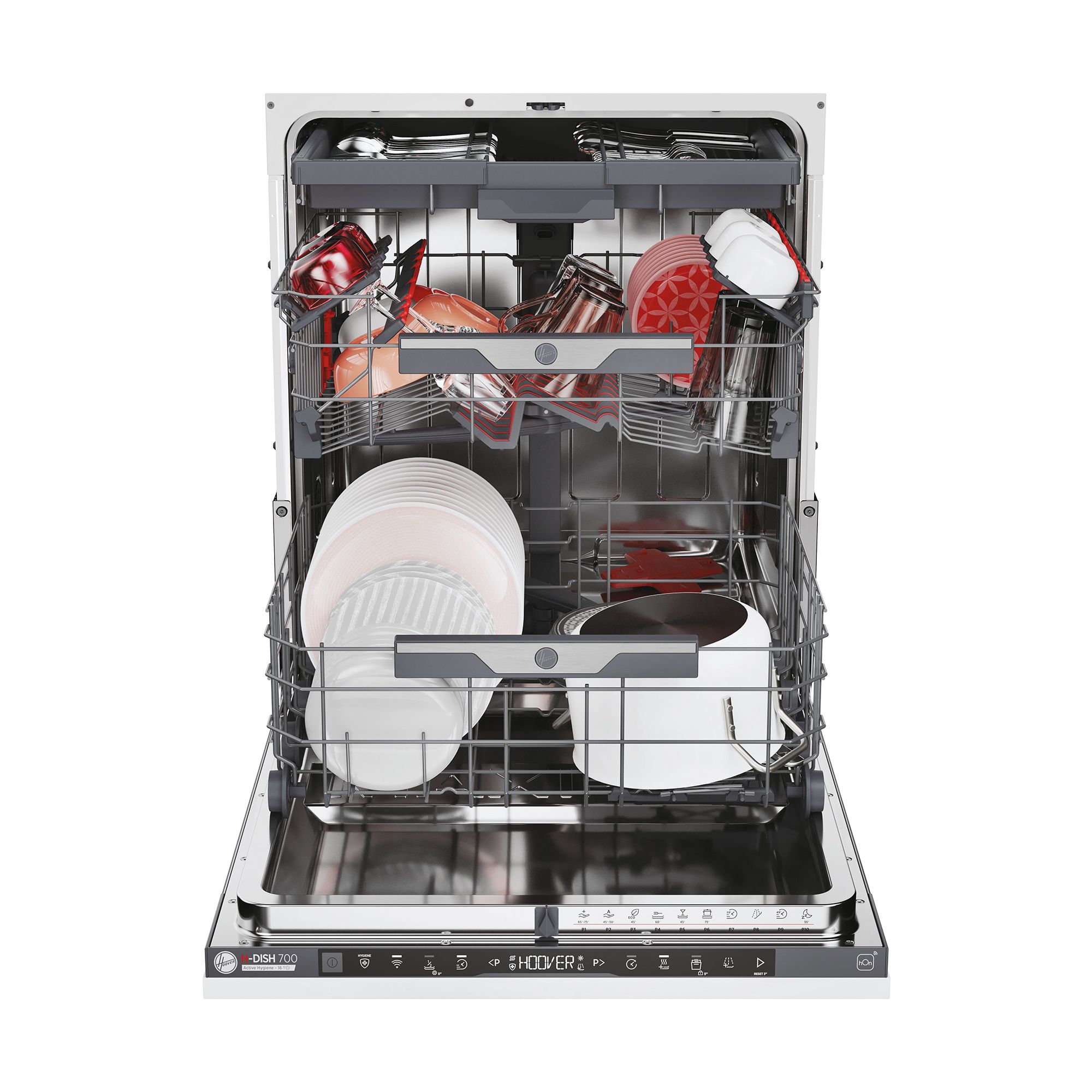 Hoover HI 6C4S1PTA-80 Integrated Full size Dishwasher - Anthracite