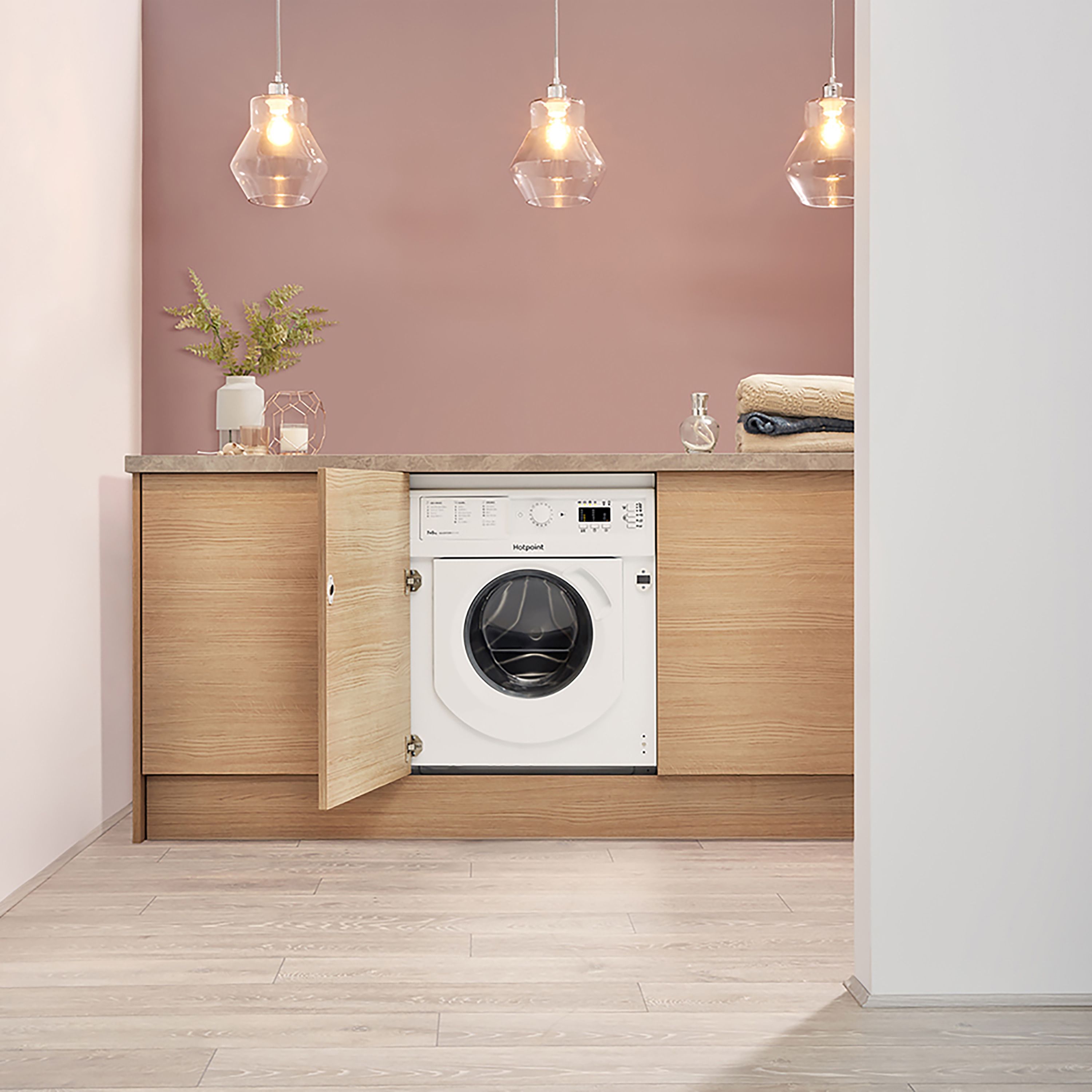 Hotpoint BIWDHG75148UKN_WH 7kg/5kg Built-in Condenser Washer dryer - White