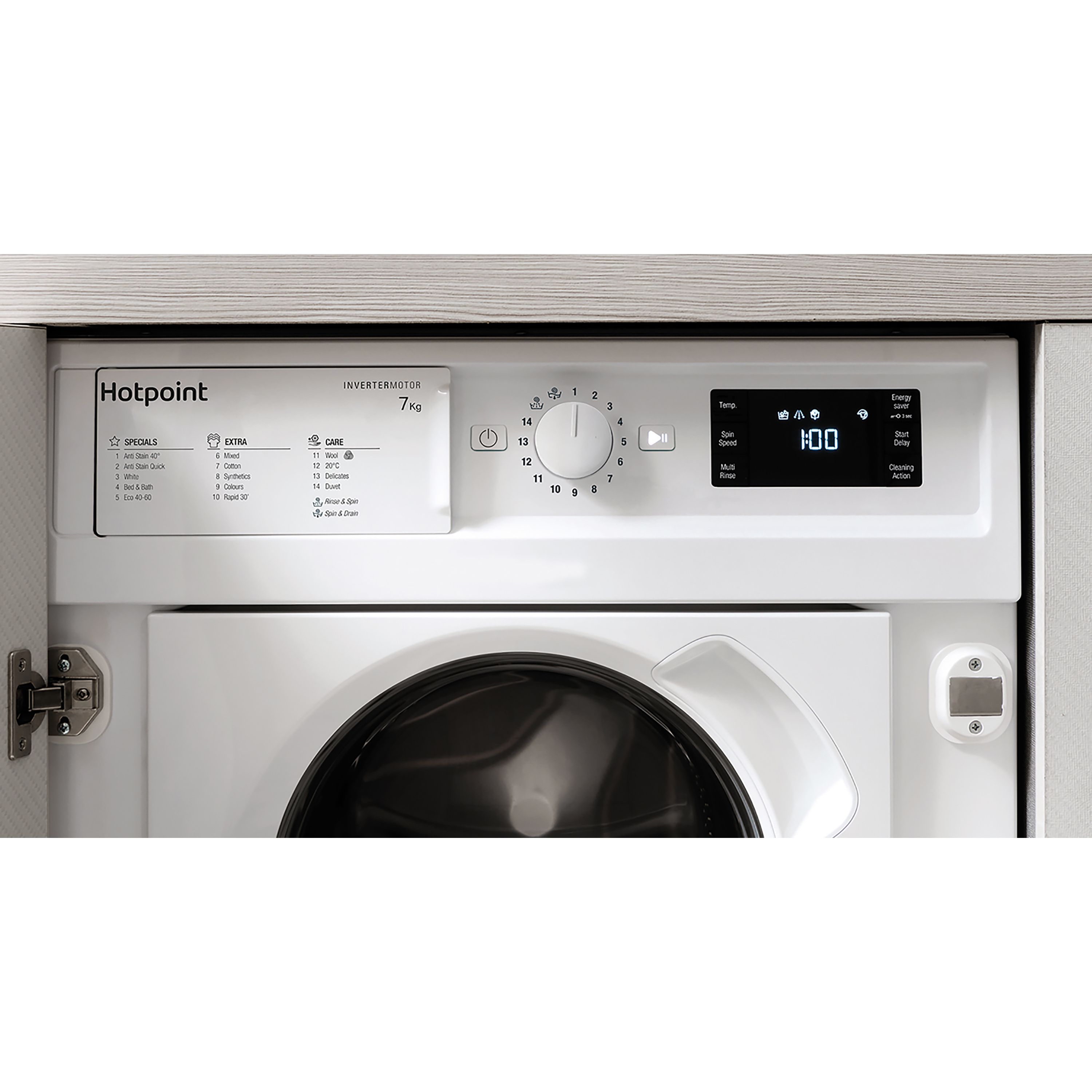 Hotpoint BIWMHG71483UKN_WH 7kg Built-in 1400rpm Washing machine - White
