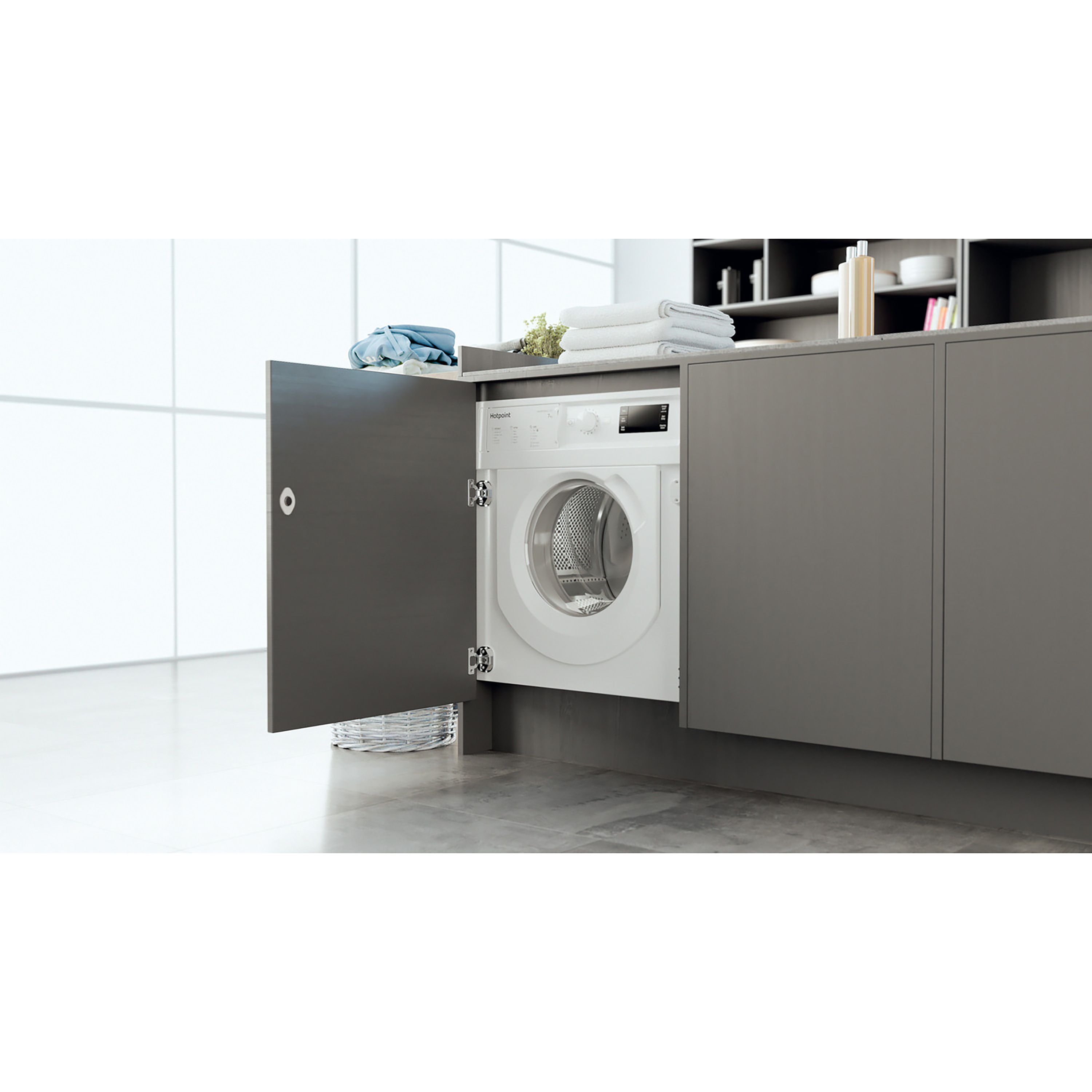 Hotpoint BIWMHG71483UKN_WH 7kg Built-in 1400rpm Washing machine - White
