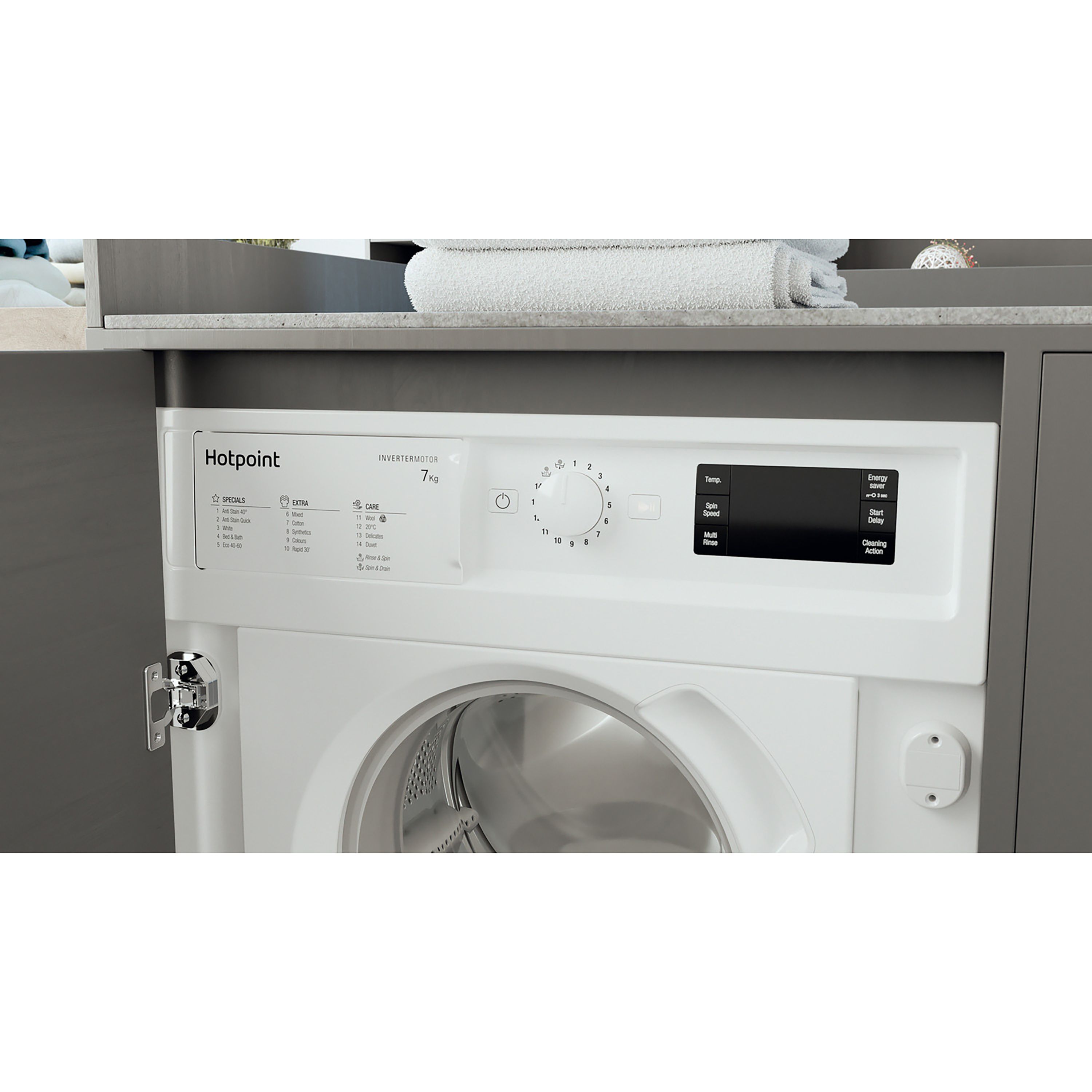 Hotpoint BIWMHG71483UKN_WH 7kg Built-in 1400rpm Washing machine - White