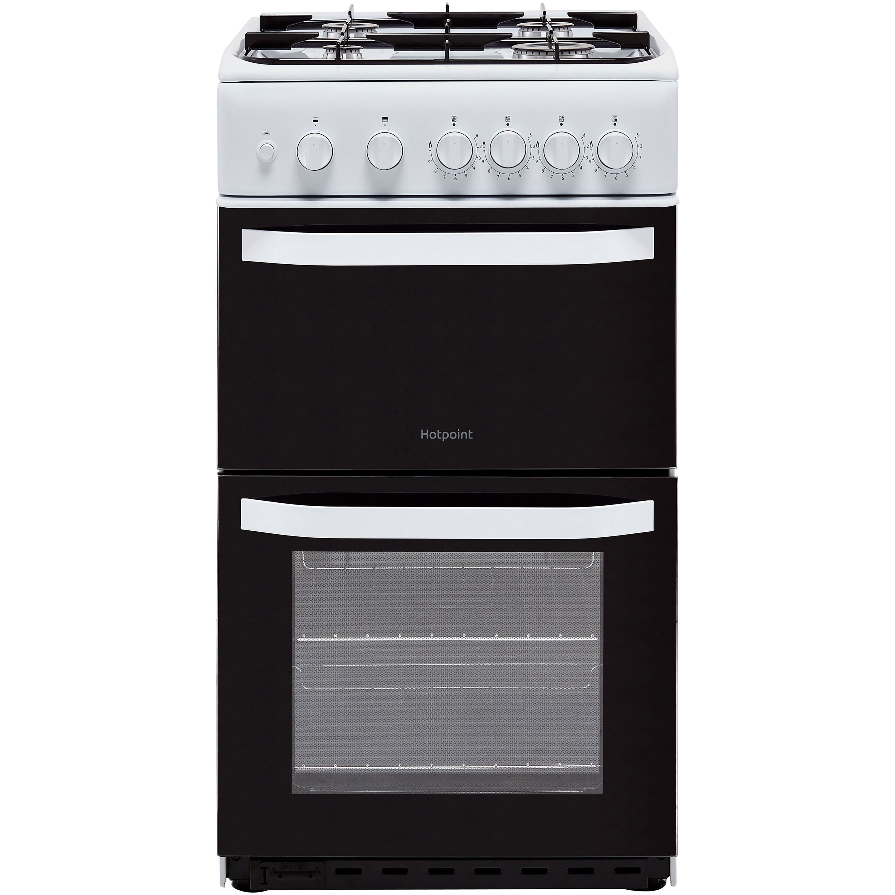 Hotpoint HD5G00KCW_WH 50cm Double Gas Cooker with Gas Hob - White
