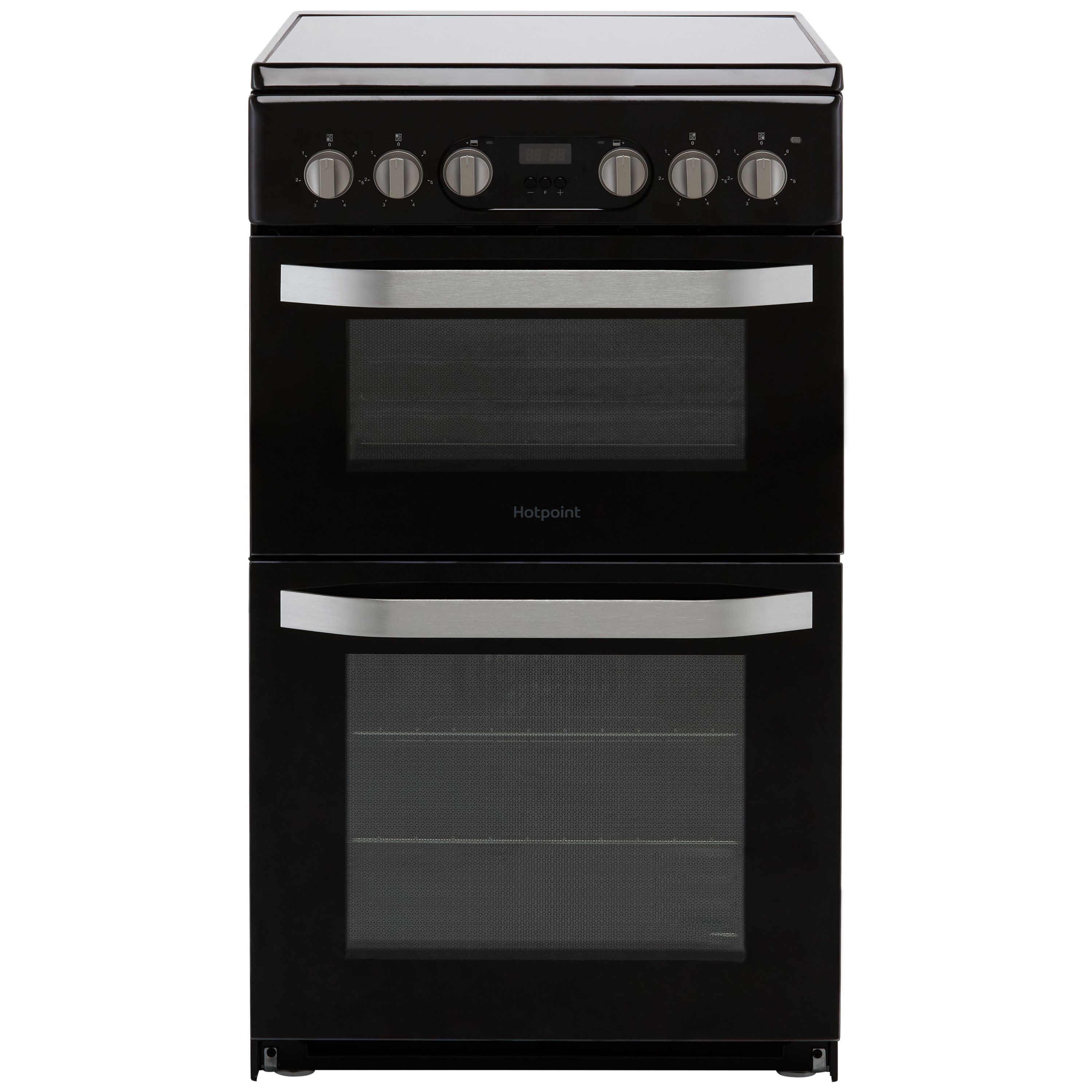 Hotpoint HD5V93CCB/UK_BK 50cm Double Electric Cooker with Ceramic Hob - Black