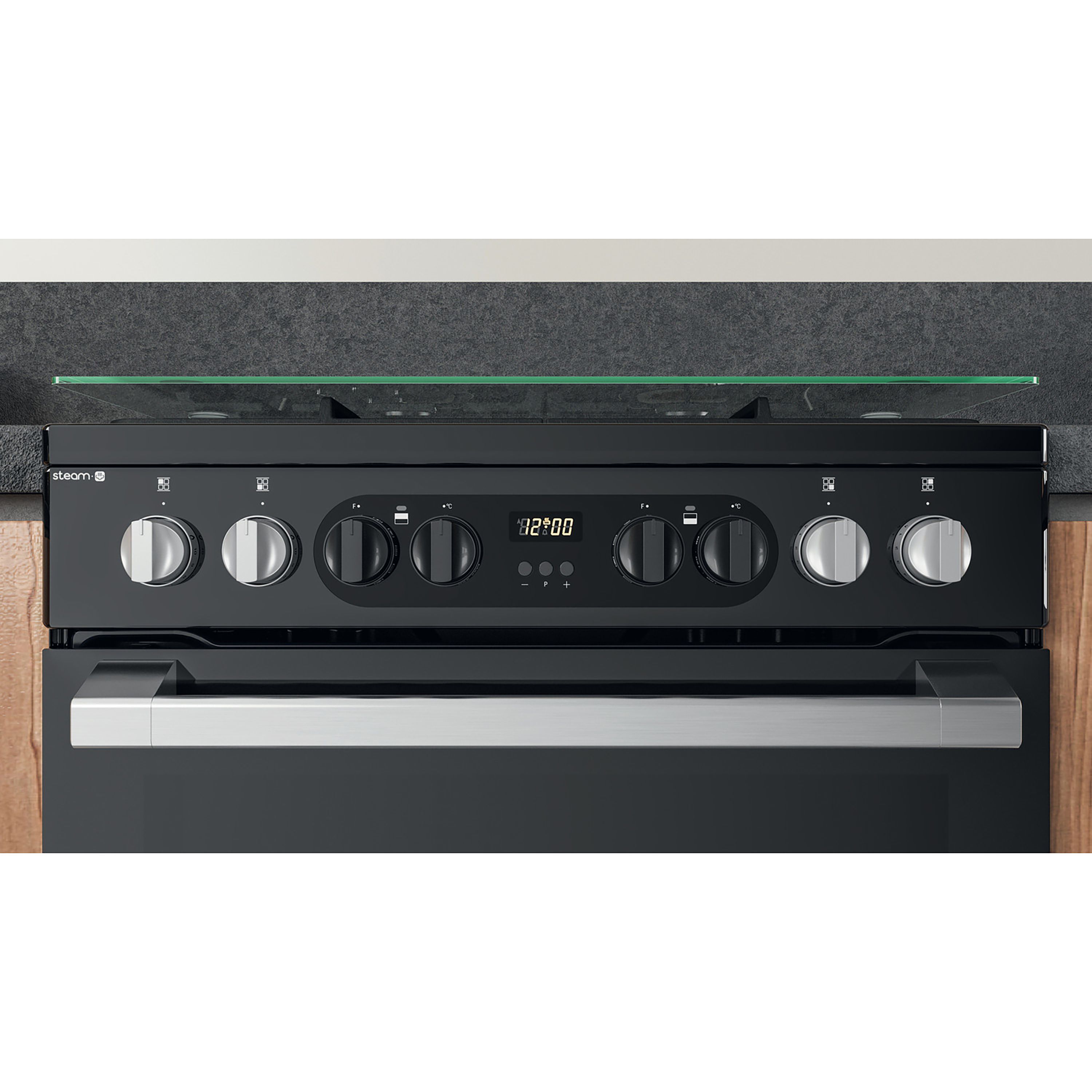 Hotpoint HDM67G8CCB/UK 60cm Double Electric & gas Cooker with Gas Hob - Black