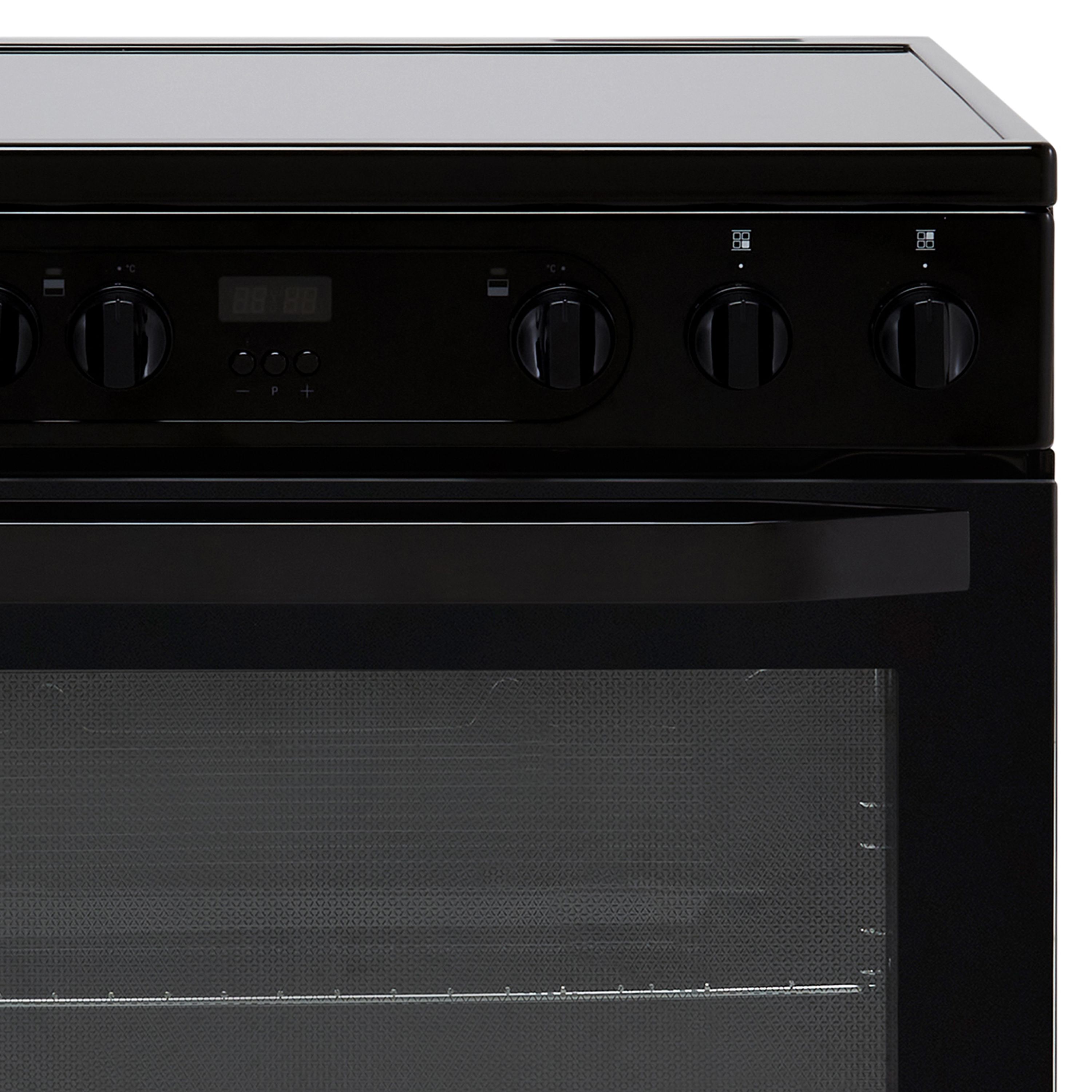 Hotpoint HDM67V9CMB/UK 60cm Double Electric Cooker with Ceramic Hob - Black