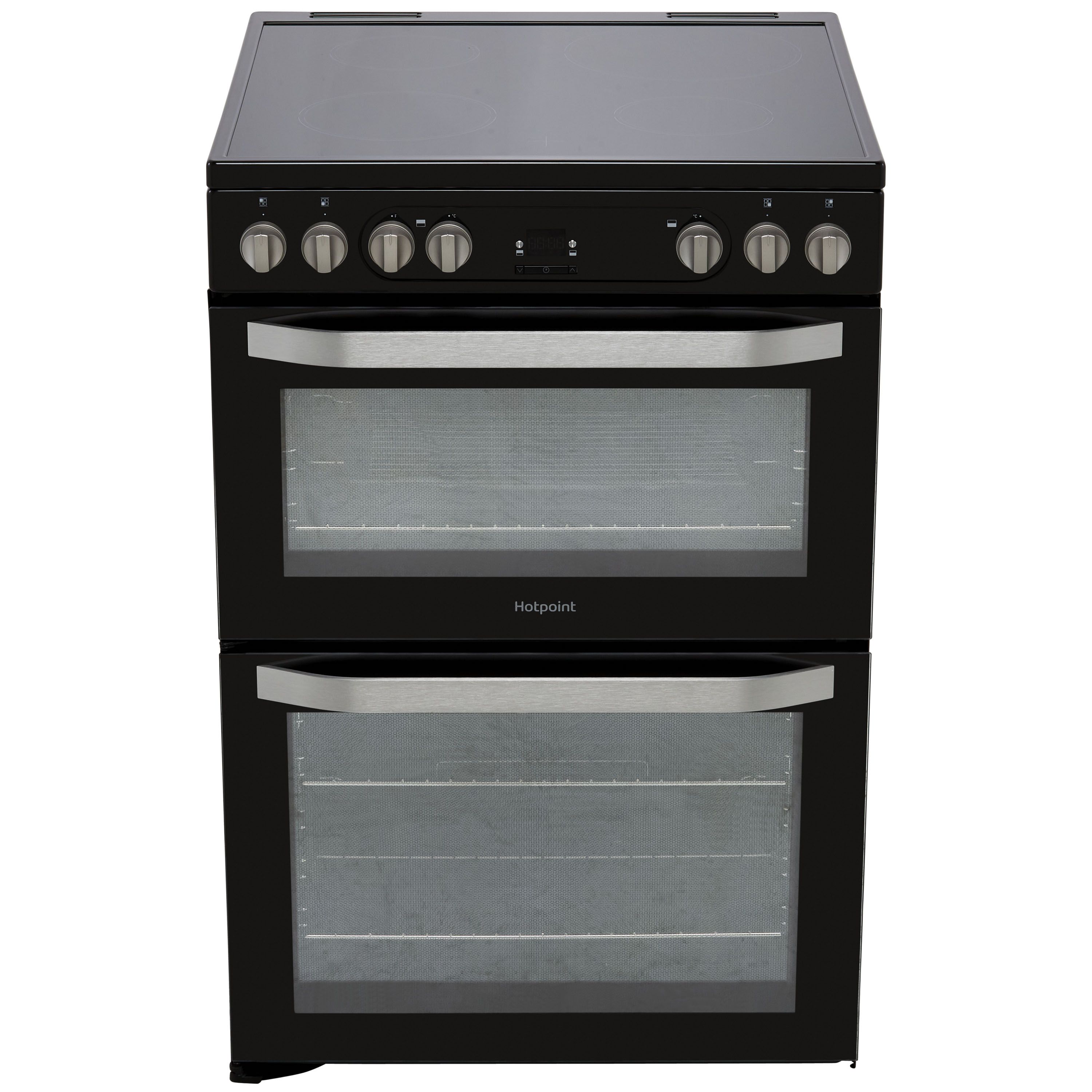 Hotpoint HDM67V9HCB/U_BK 60cm Double Electric Cooker with Ceramic Hob - Black