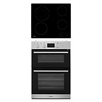 Hotpoint HOTDD2CERAM Built-in Double Oven & ceramic hob pack - Stainless steel