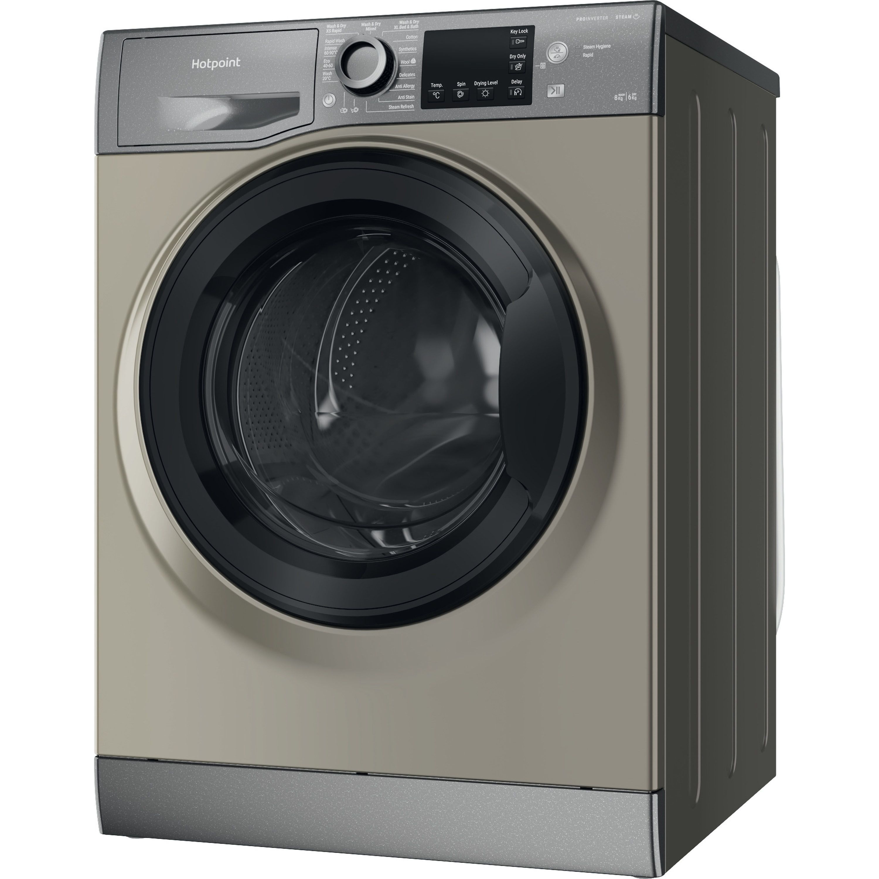 Hotpoint NDB8635GK_GH 8kg/6kg Freestanding Condenser Washer dryer - Graphite