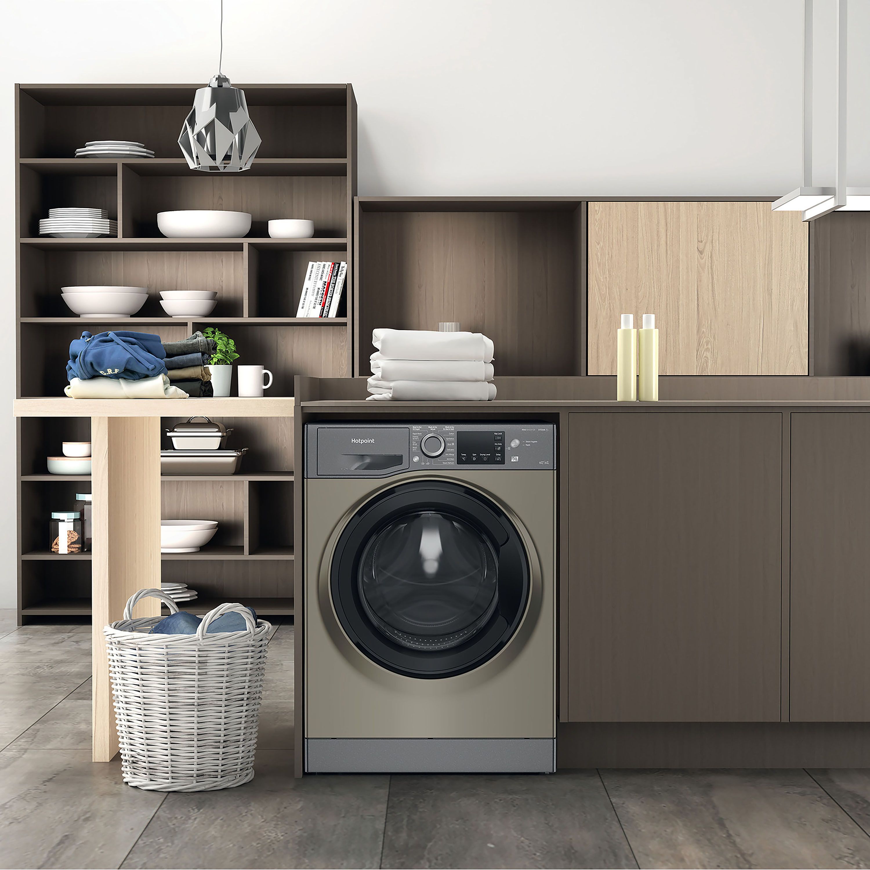 Hotpoint NDB8635GK_GH 8kg/6kg Freestanding Condenser Washer dryer - Graphite