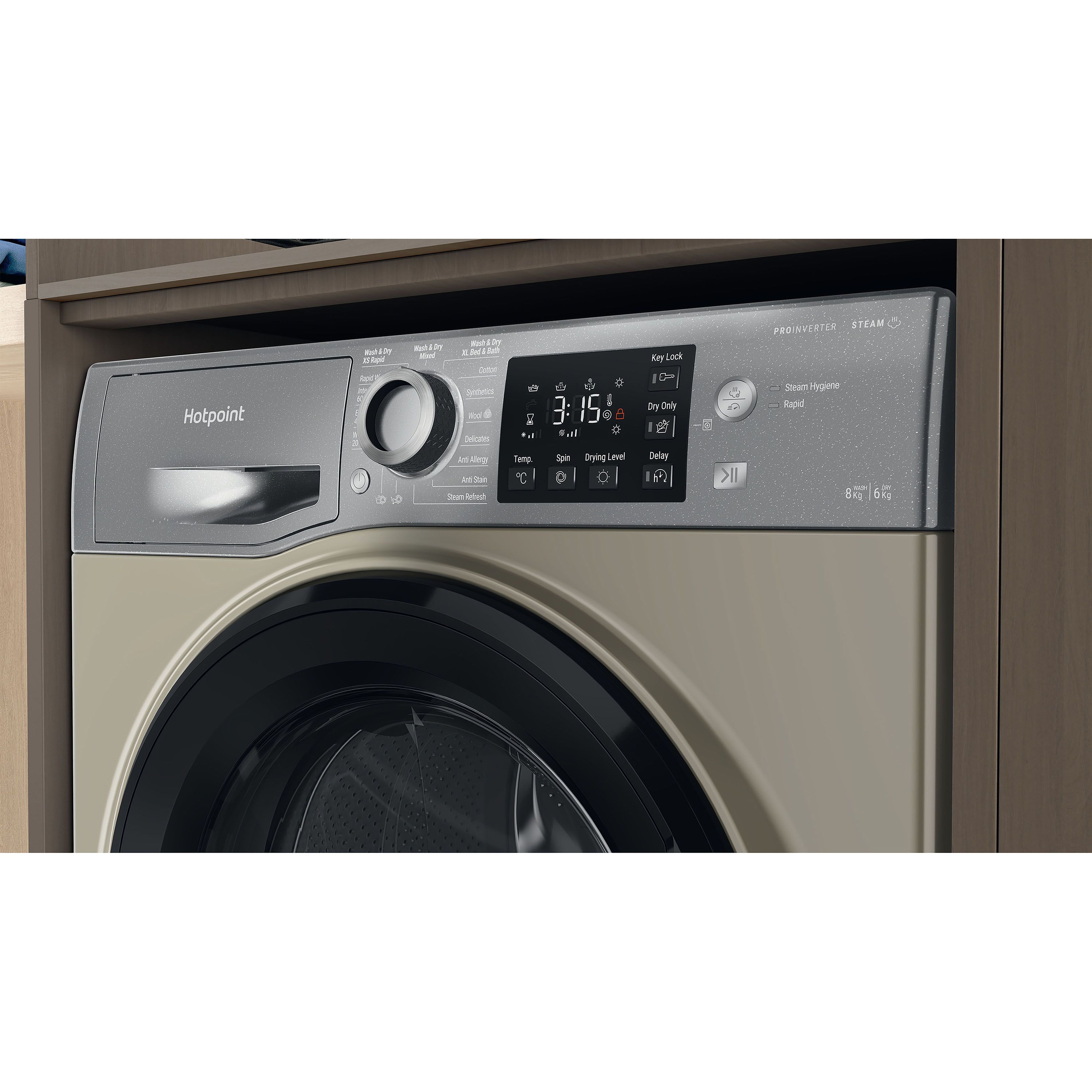 Hotpoint NDB8635GK_GH 8kg/6kg Freestanding Condenser Washer dryer - Graphite