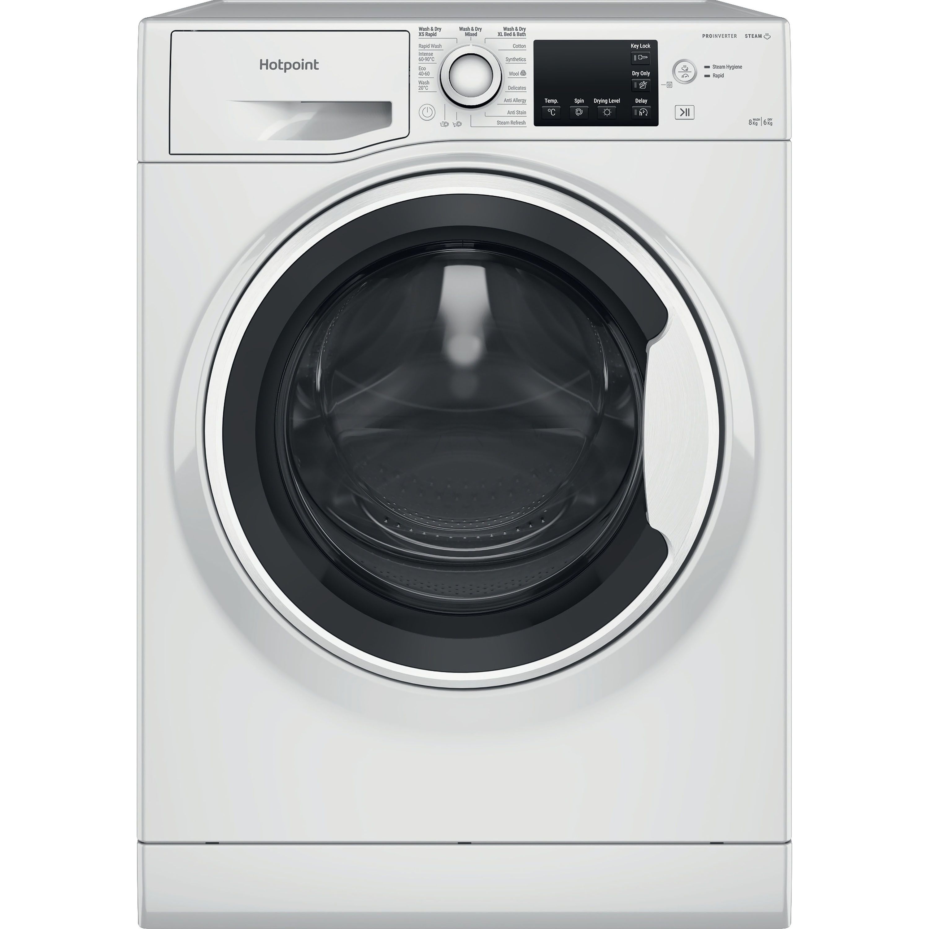 Hotpoint NDB8635WUK_WH 8kg/6kg Freestanding Condenser Washer dryer - White