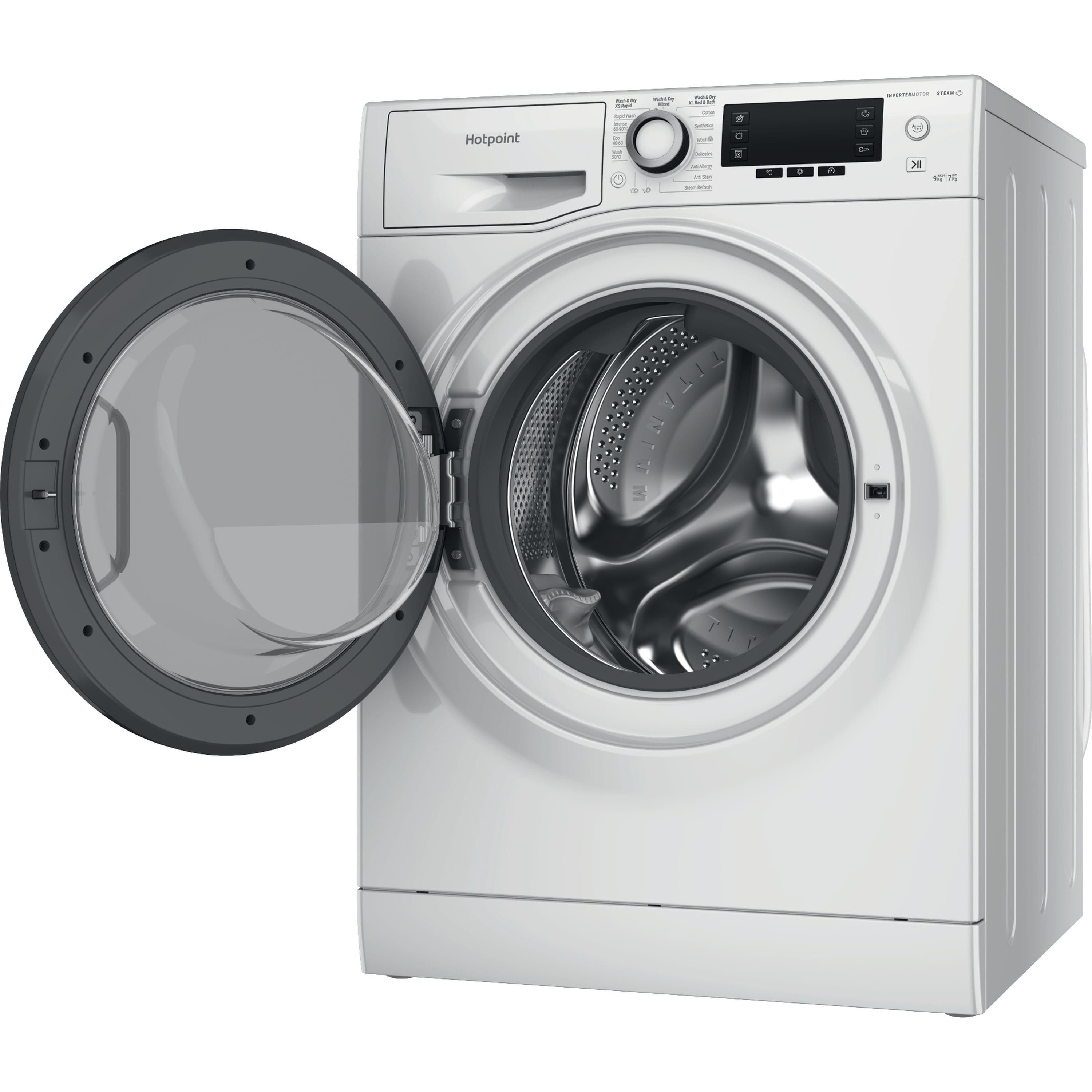 Hotpoint NDD9725DAUK_WH 9kg/7kg Freestanding Condenser Washer dryer - White