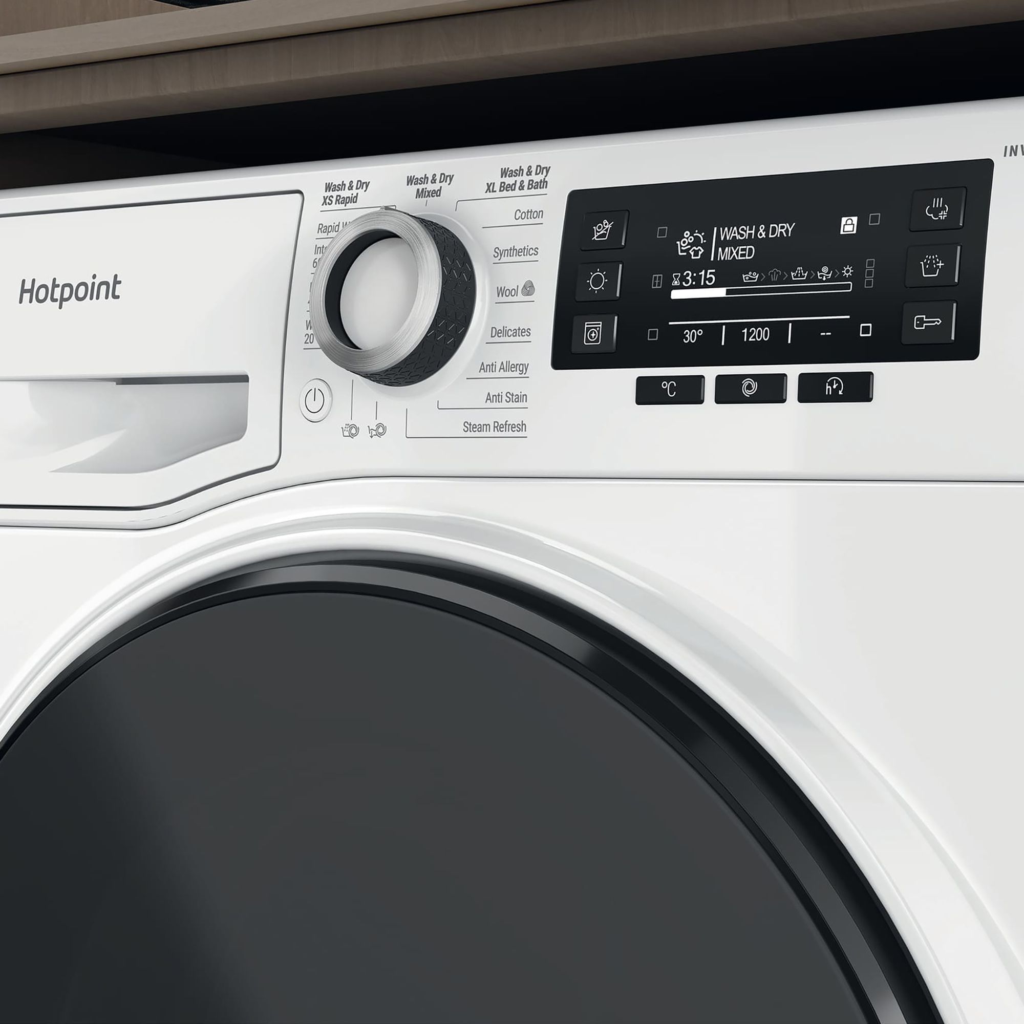 Hotpoint NDD9725DAUK_WH 9kg/7kg Freestanding Condenser Washer dryer - White