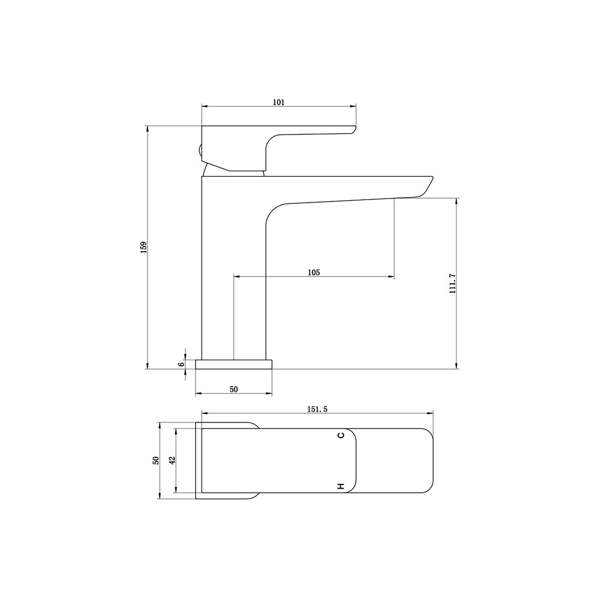 Hoveton Brass effect Basin Mono mixer Tap
