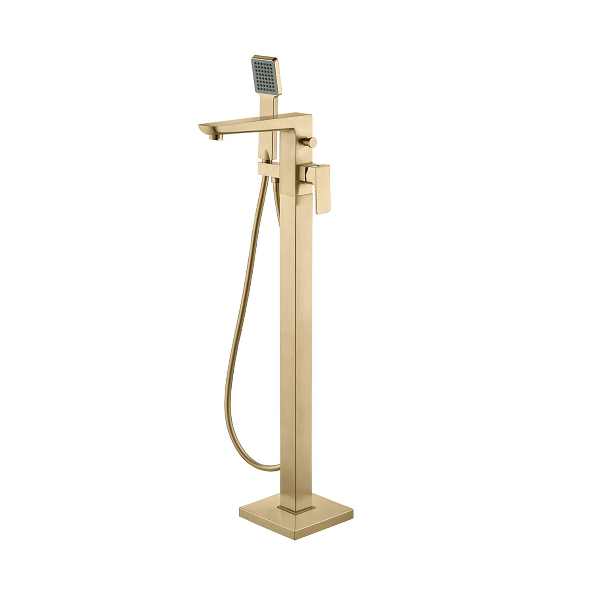 Hoveton Brushed Brass effect Floor-mounted Shower mixer Tap
