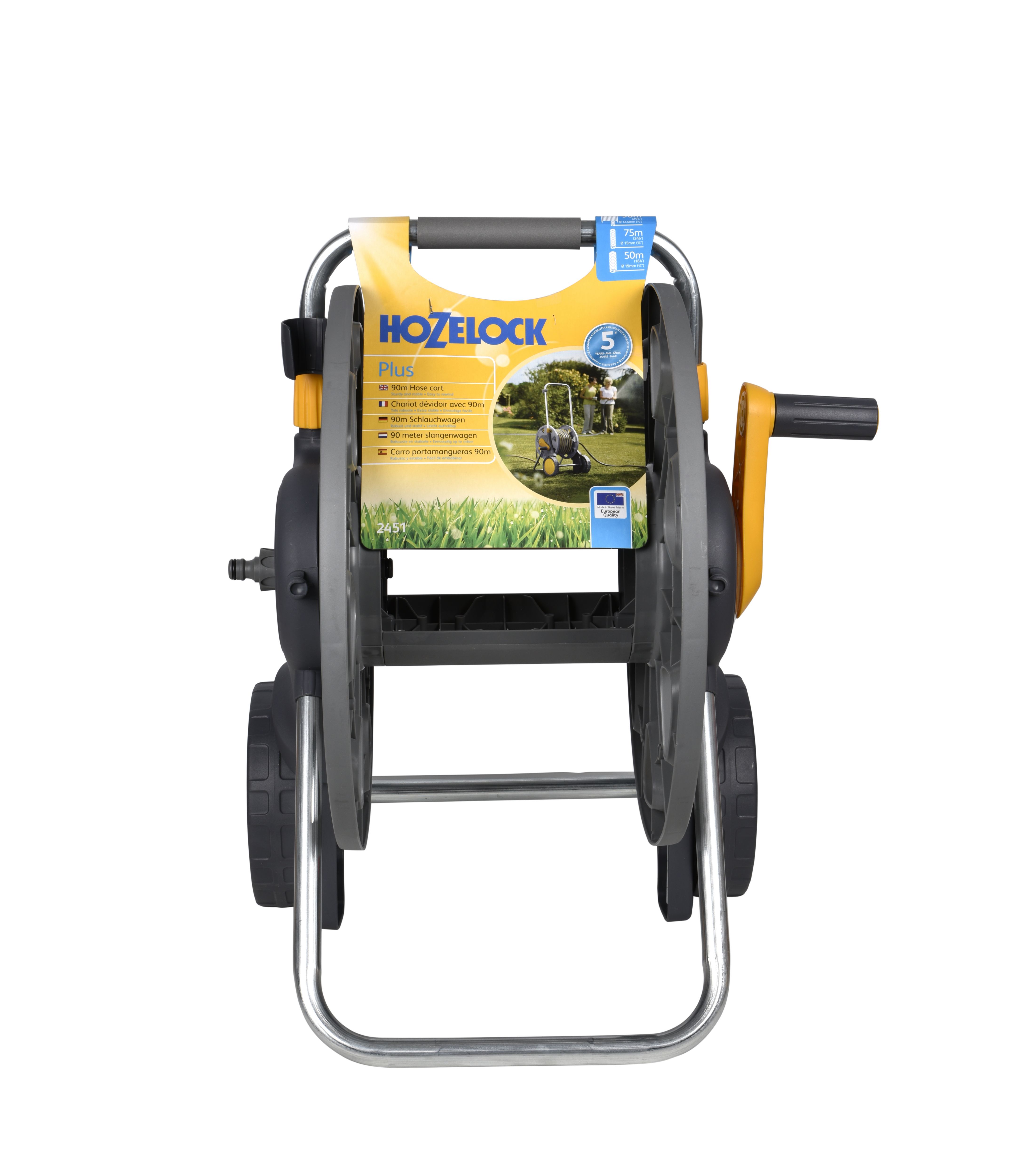 Hozelock Grey & yellow Freestanding Hose pipe cart With wheels (L)90m