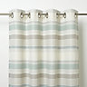 Humber Blue & white Striped Unlined Eyelet Curtain (W)167cm (L)228cm, Single