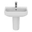 i.life S Gloss White Rectangular Wall-mounted Semi-pedestal Basin (H)48.5cm (W)55cm