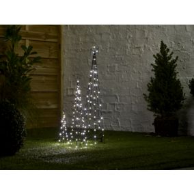 Ice white & warm white LED Black Cone Tree Single Christmas light (H) 750mm