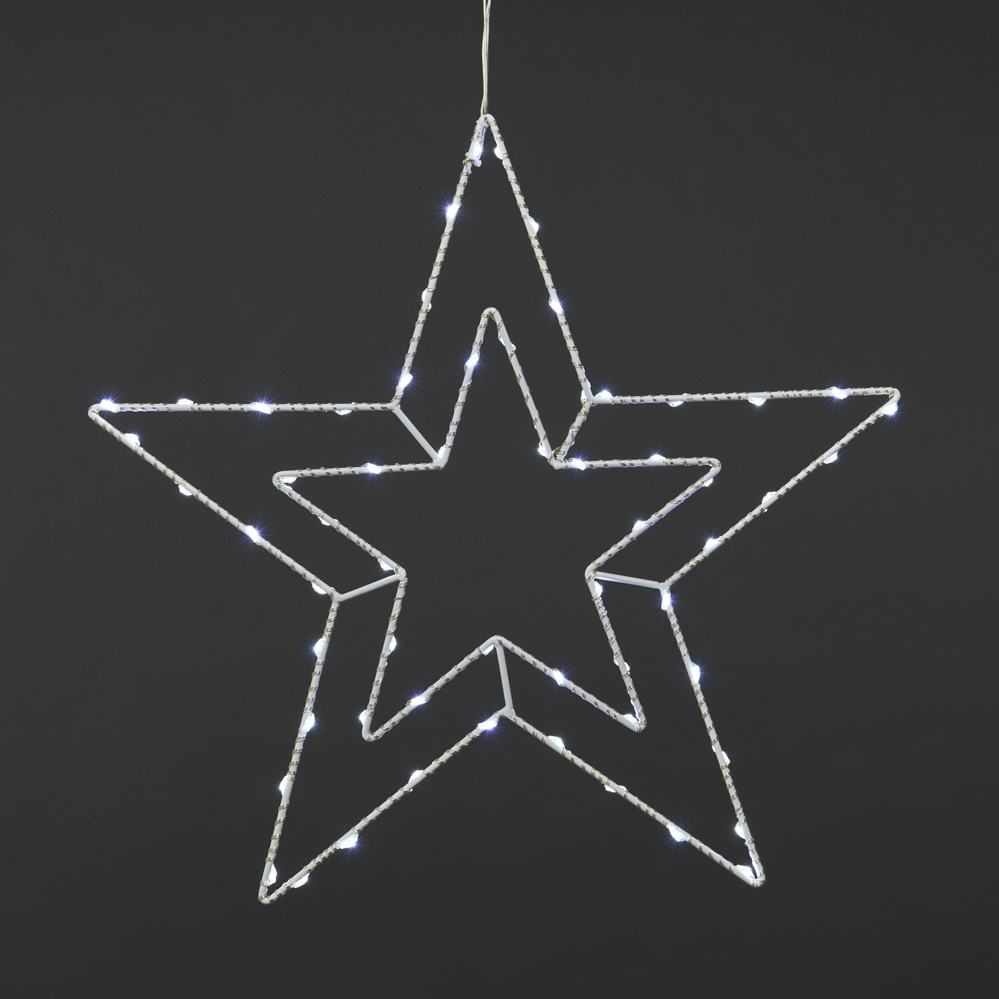 Ice white & warm white LED Star Silhouette (H) 480mm