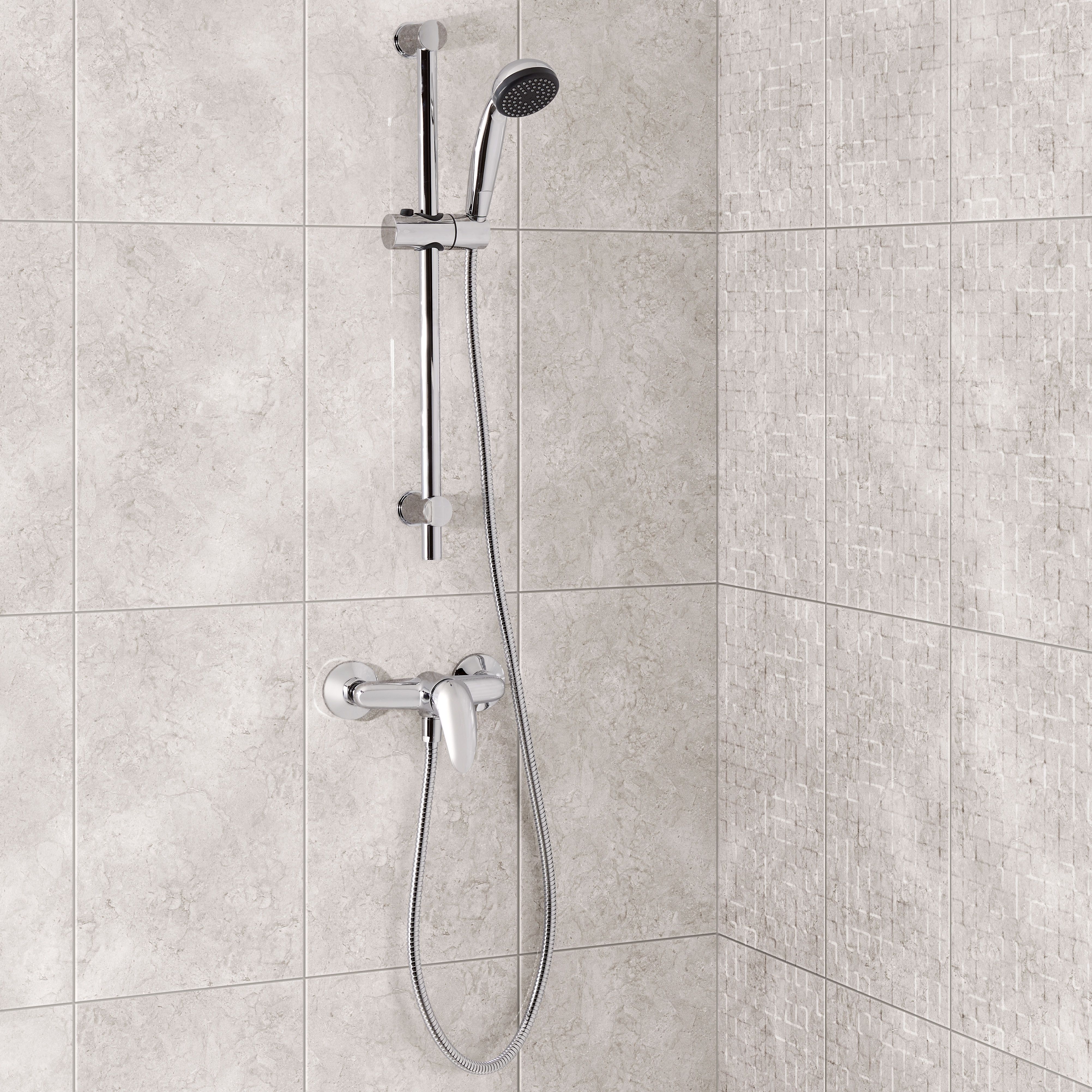 Ideal Beige Gloss Marble effect Ceramic Indoor Wall Tile Sample