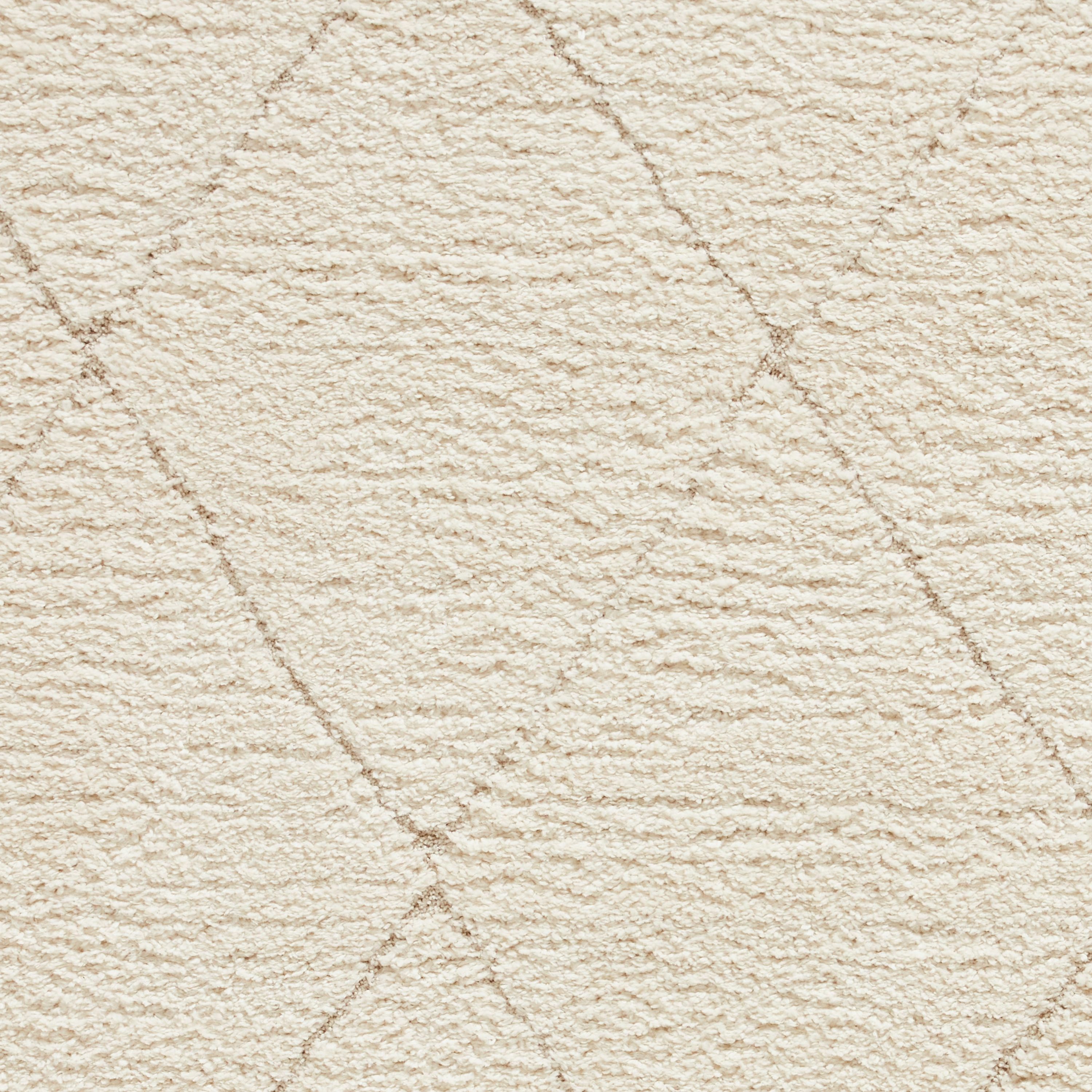 Ideal Shaggy Cream Diamond 3D effect Medium Rug, (L)170cm x (W)120cm