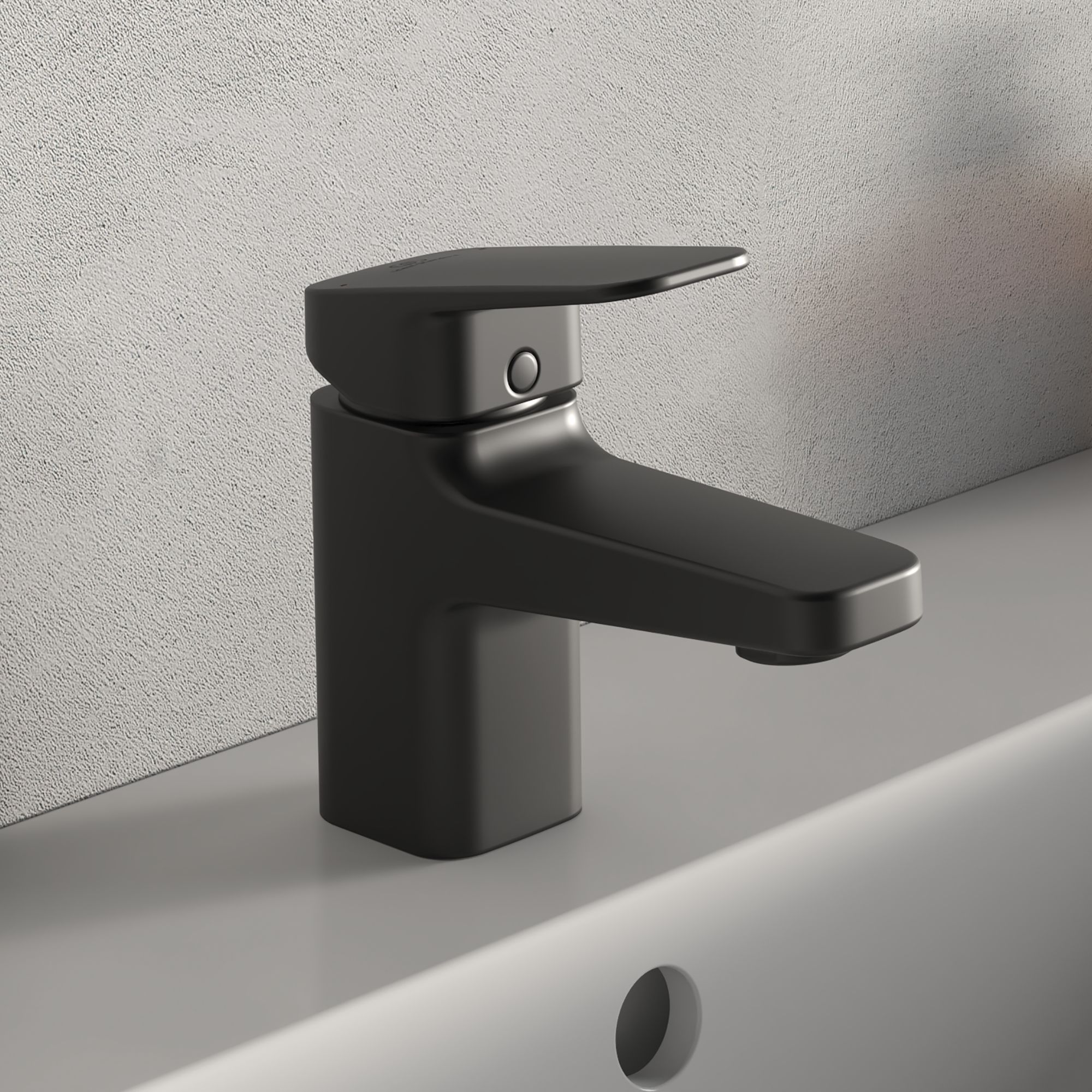 Ideal Standard Ceraplan Mini Black Square Deck-mounted Manual Basin Mono mixer Tap