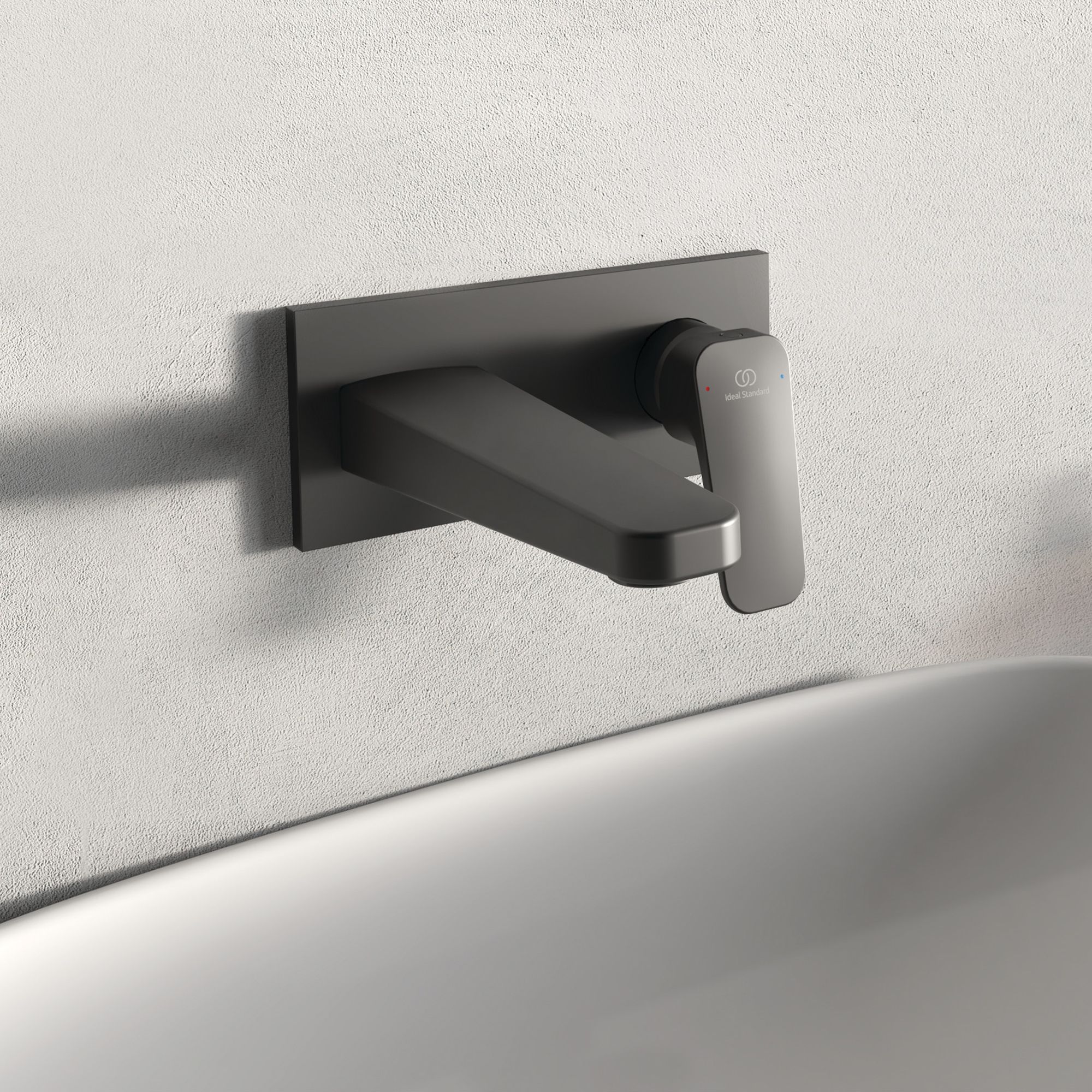 Ideal Standard Ceraplan Standard Black Square Wall-mounted Manual Wall Mixer Tap