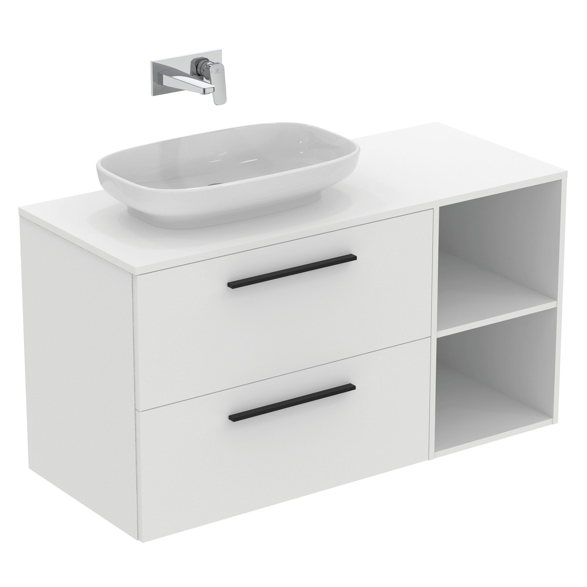 Ideal Standard Ceraplan Standard Chrome effect Square Wall-mounted Manual Wall Mixer Tap