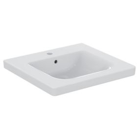 Ideal Standard Concept Freedom Accessible Gloss White Rectangular Wall-mounted Basin (W)60cm