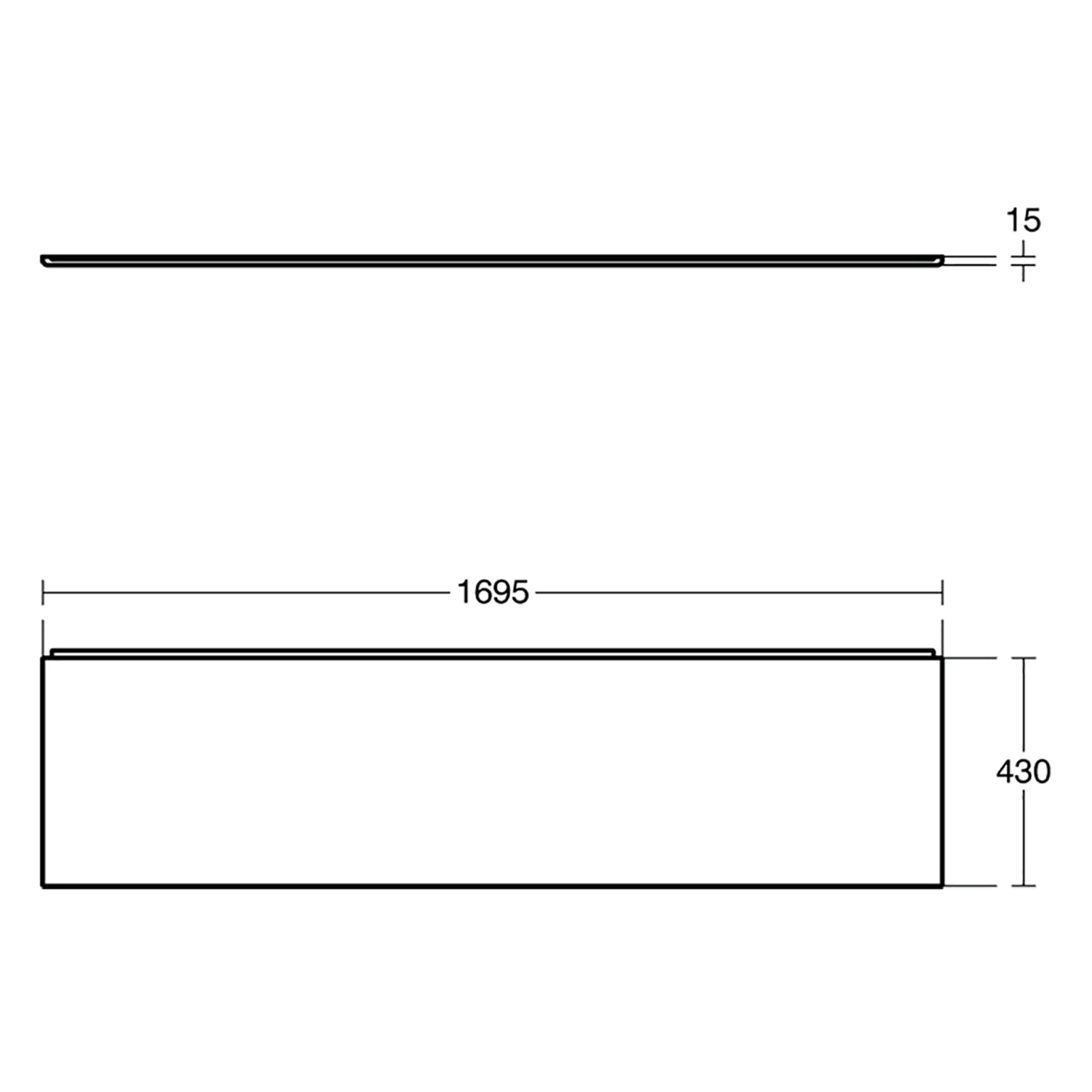 Ideal Standard Concept Freedom White Rectangular Front Bath panel (H)43cm (W)169.5cm