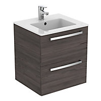 Ideal Standard Grey Vanity unit & basin set (W)510mm (H)565mm