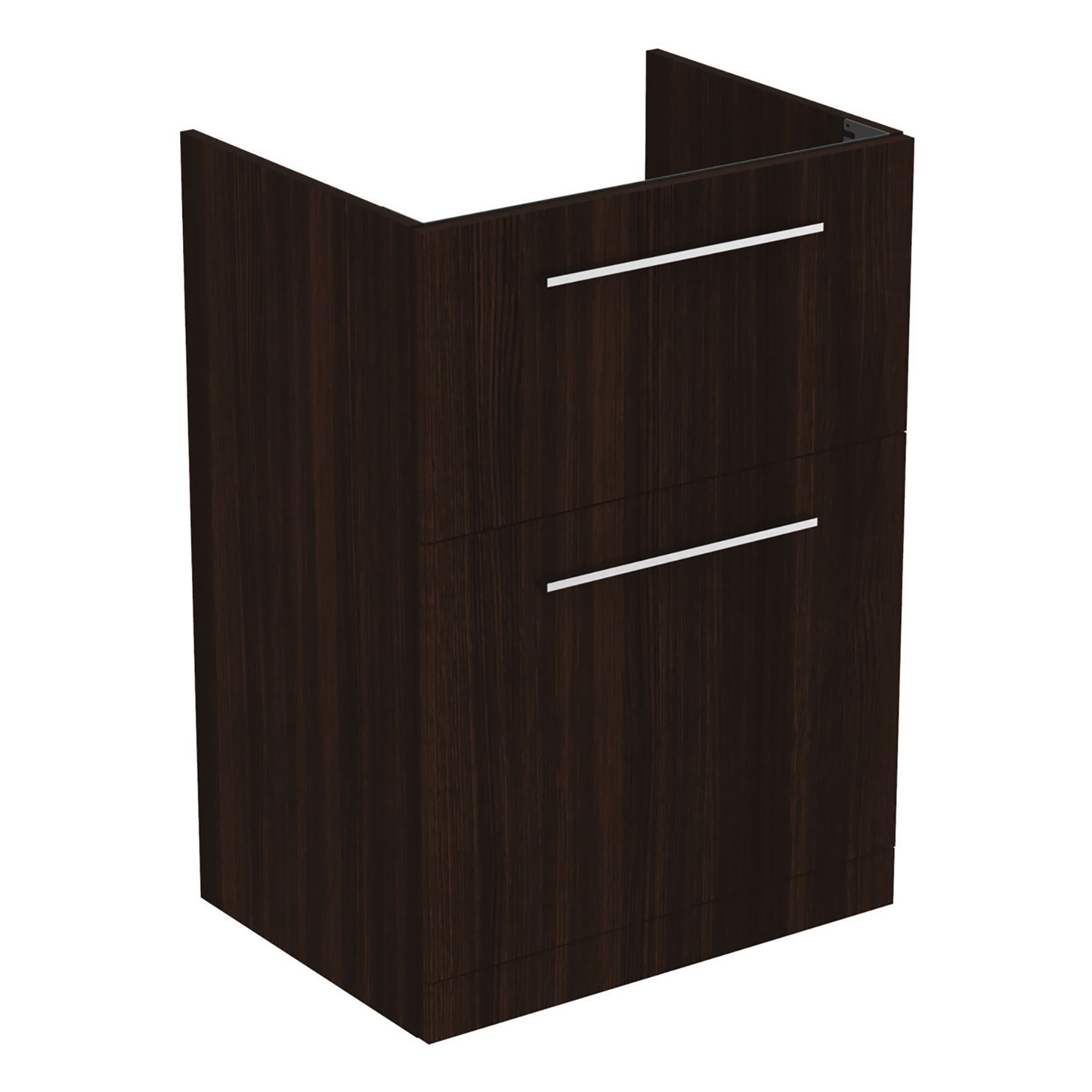 Ideal Standard i.Life A Matt Coffee brown Oak effect Freestanding Vanity unit & basin set - Includes Aluminium Handle (W)600mm (H)853mm