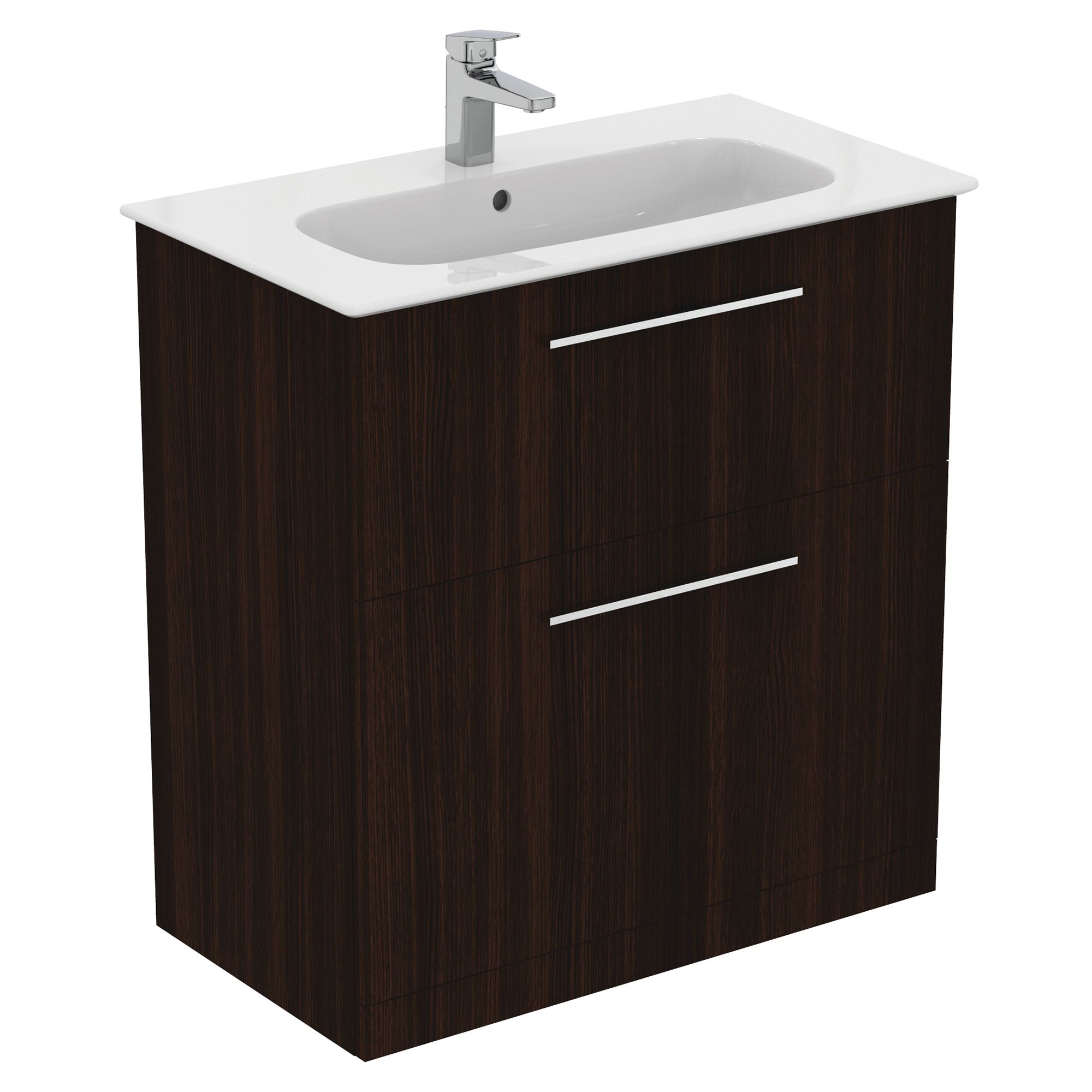 Ideal Standard i.life A Standard Coffee Brown Oak effect Freestanding Bathroom Vanity unit (H)85.3cm (W)80cm